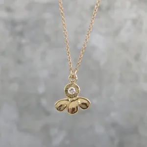 Carved Petal Diamond Necklace