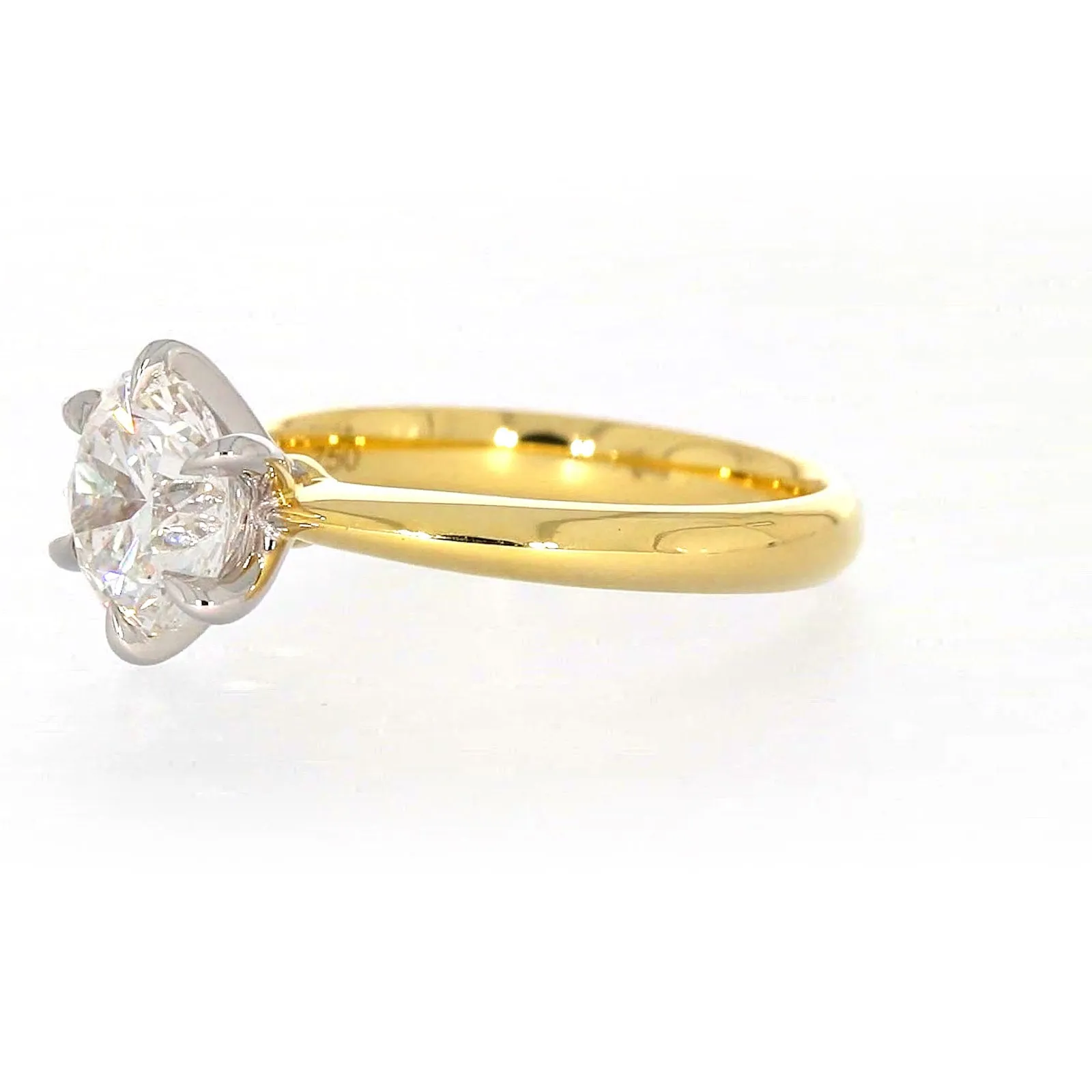 Celebration 18ct Two Tone Gold Round Brilliant Cut 2 Carat tw of Certified Lab Grown Diamonds Ring