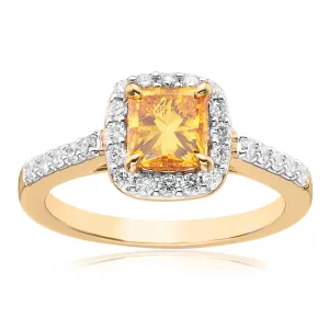 Celebration 18ct Yellow Gold Cushion & Round Cut 1.40 CARAT tw of Lab Grown Diamond Ring