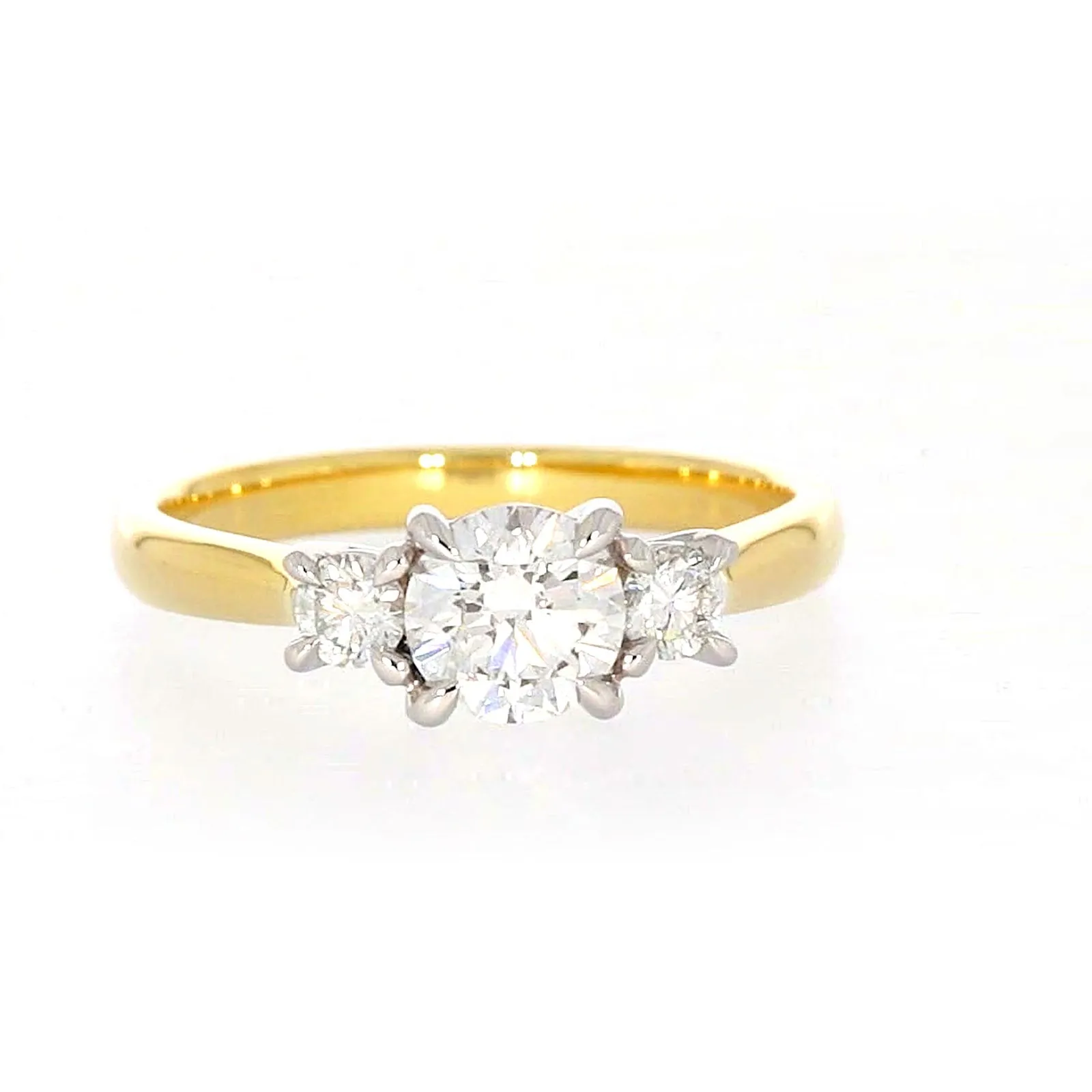 Celebration 18ct Yellow Gold Round Brilliant Cut 1 Carat tw of Certified Lab Grown Diamonds Ring