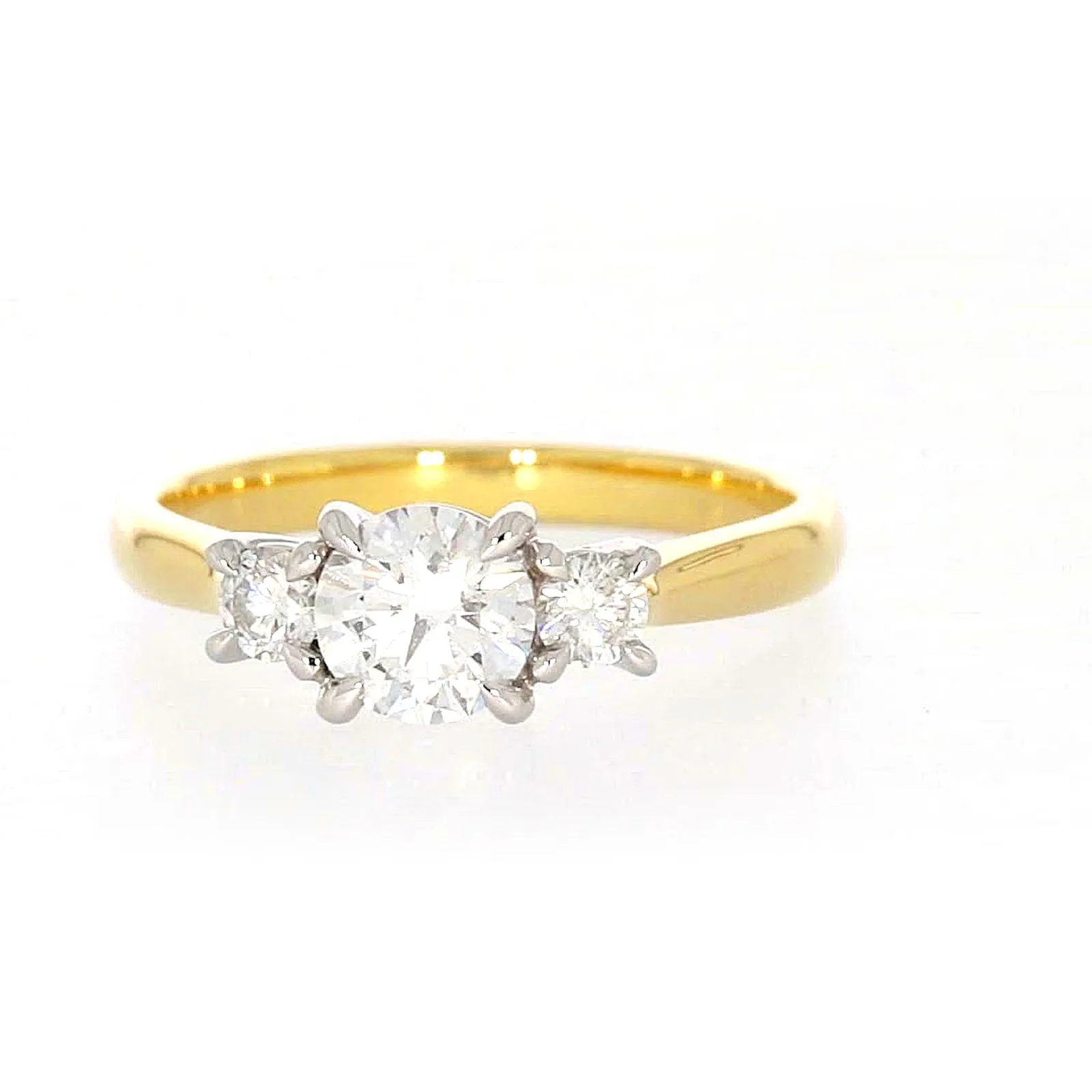 Celebration 18ct Yellow Gold Round Brilliant Cut 1 Carat tw of Certified Lab Grown Diamonds Ring