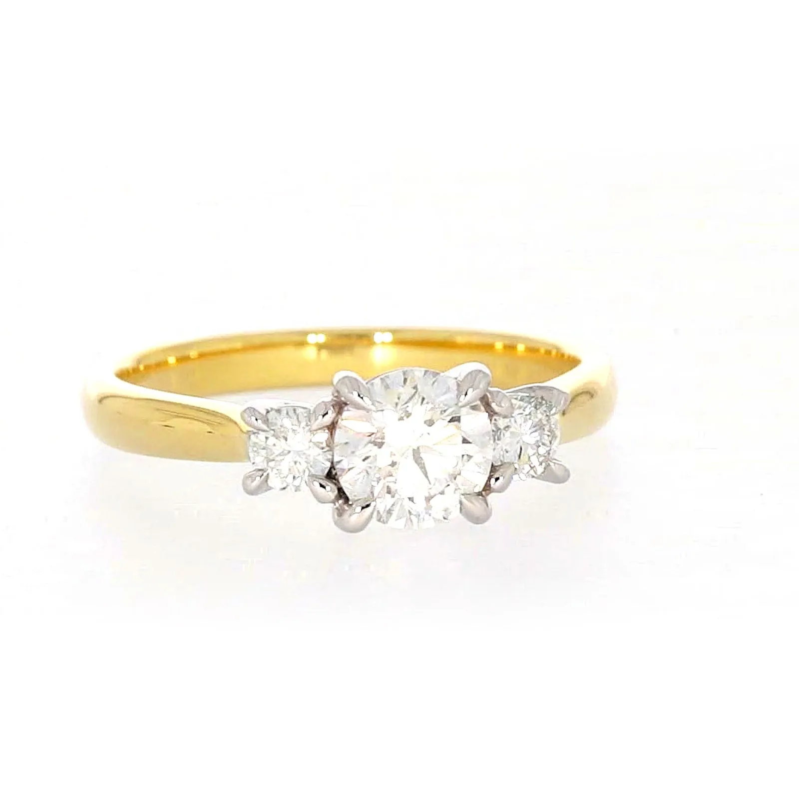 Celebration 18ct Yellow Gold Round Brilliant Cut 1 Carat tw of Certified Lab Grown Diamonds Ring