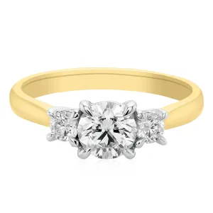 Celebration 18ct Yellow Gold Round Brilliant Cut 1 Carat tw of Certified Lab Grown Diamonds Ring