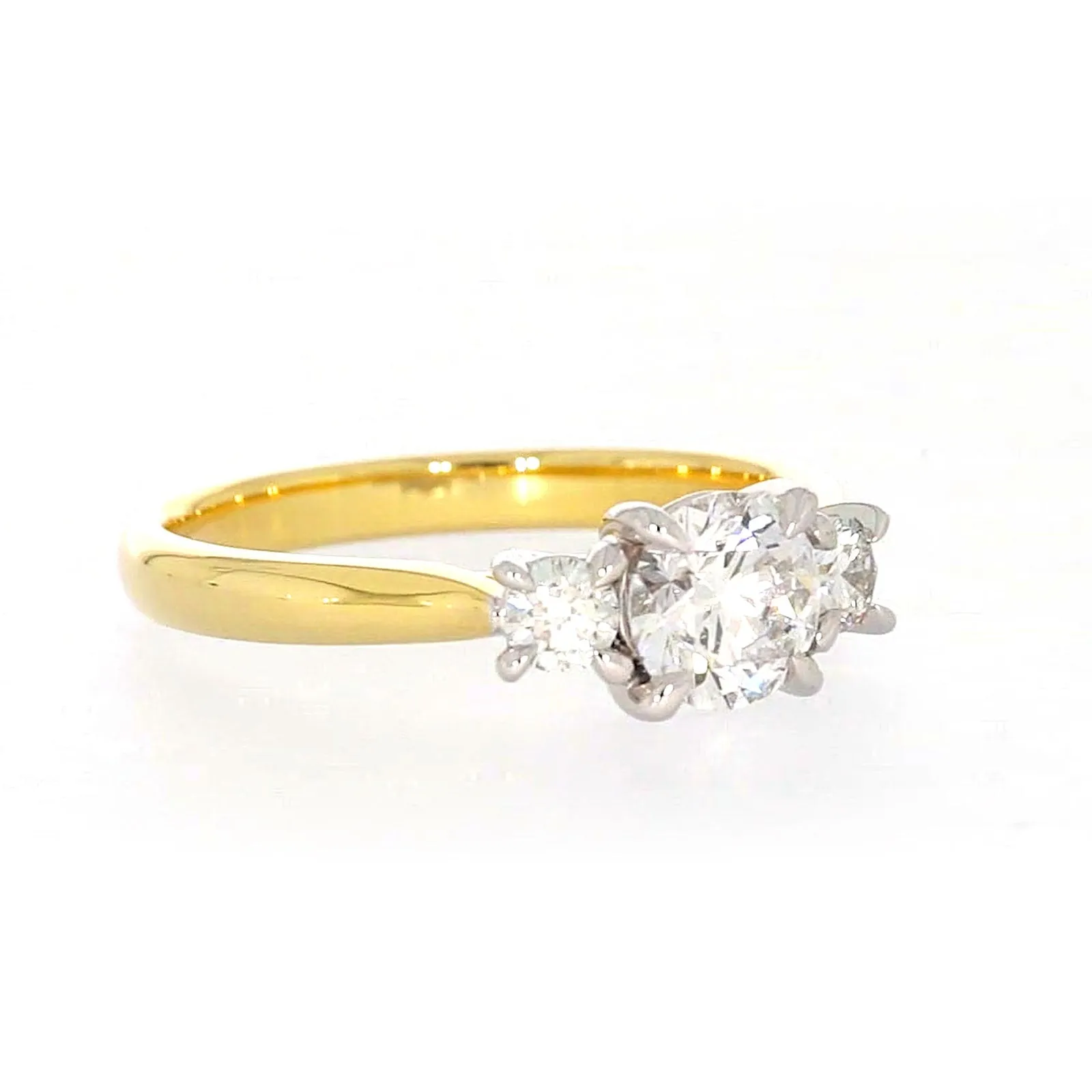 Celebration 18ct Yellow Gold Round Brilliant Cut 1 Carat tw of Certified Lab Grown Diamonds Ring