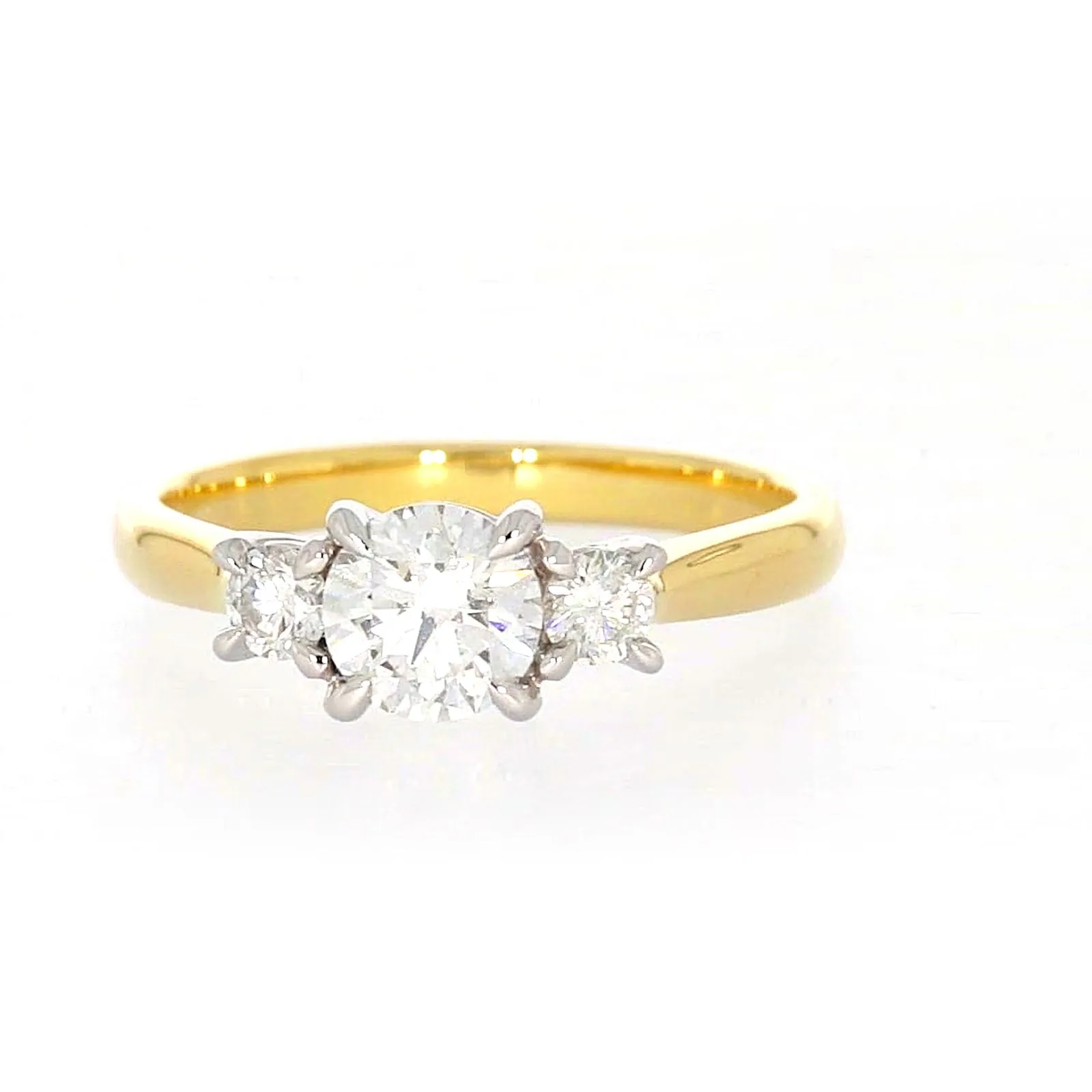 Celebration 18ct Yellow Gold Round Brilliant Cut 1 Carat tw of Certified Lab Grown Diamonds Ring