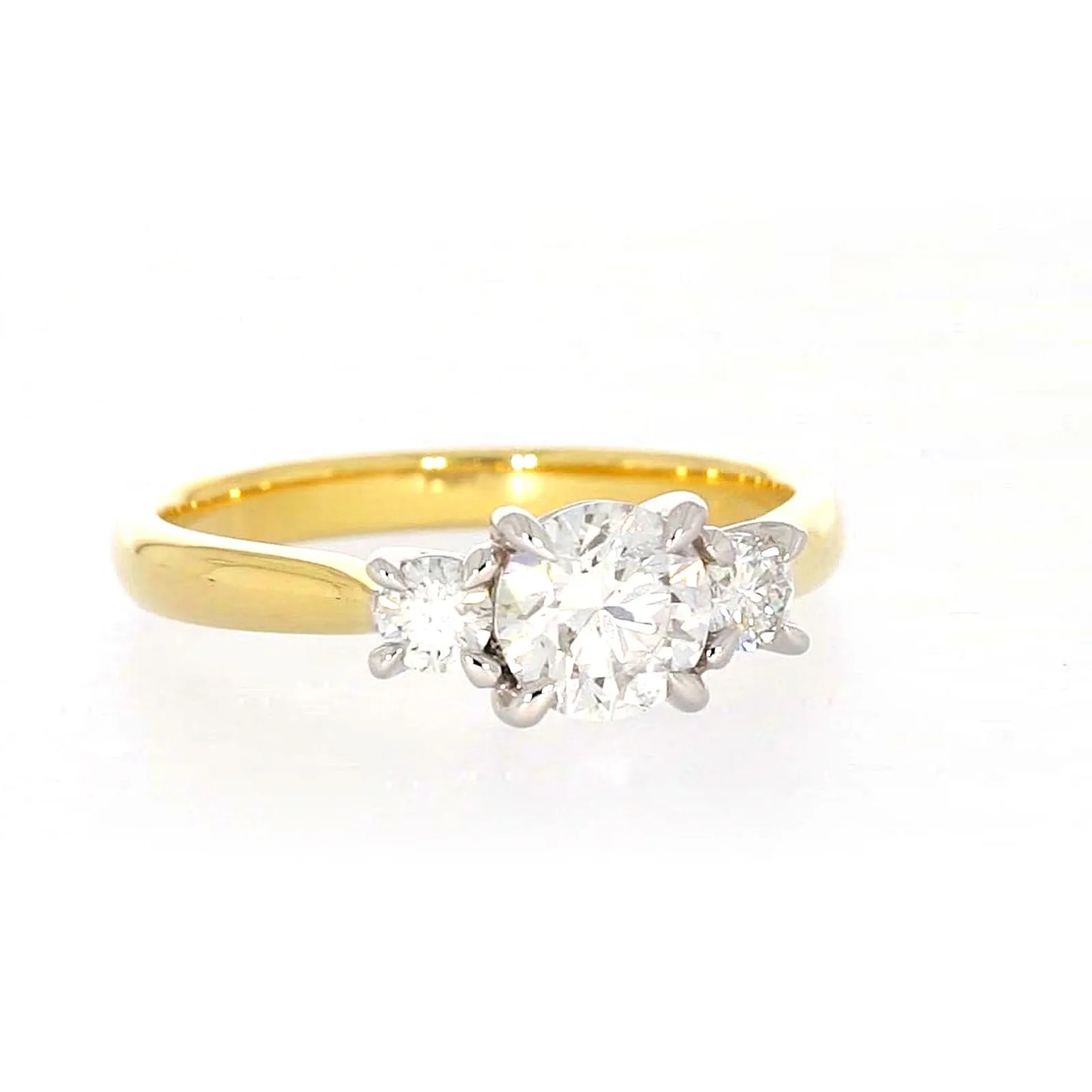 Celebration 18ct Yellow Gold Round Brilliant Cut 1 Carat tw of Certified Lab Grown Diamonds Ring