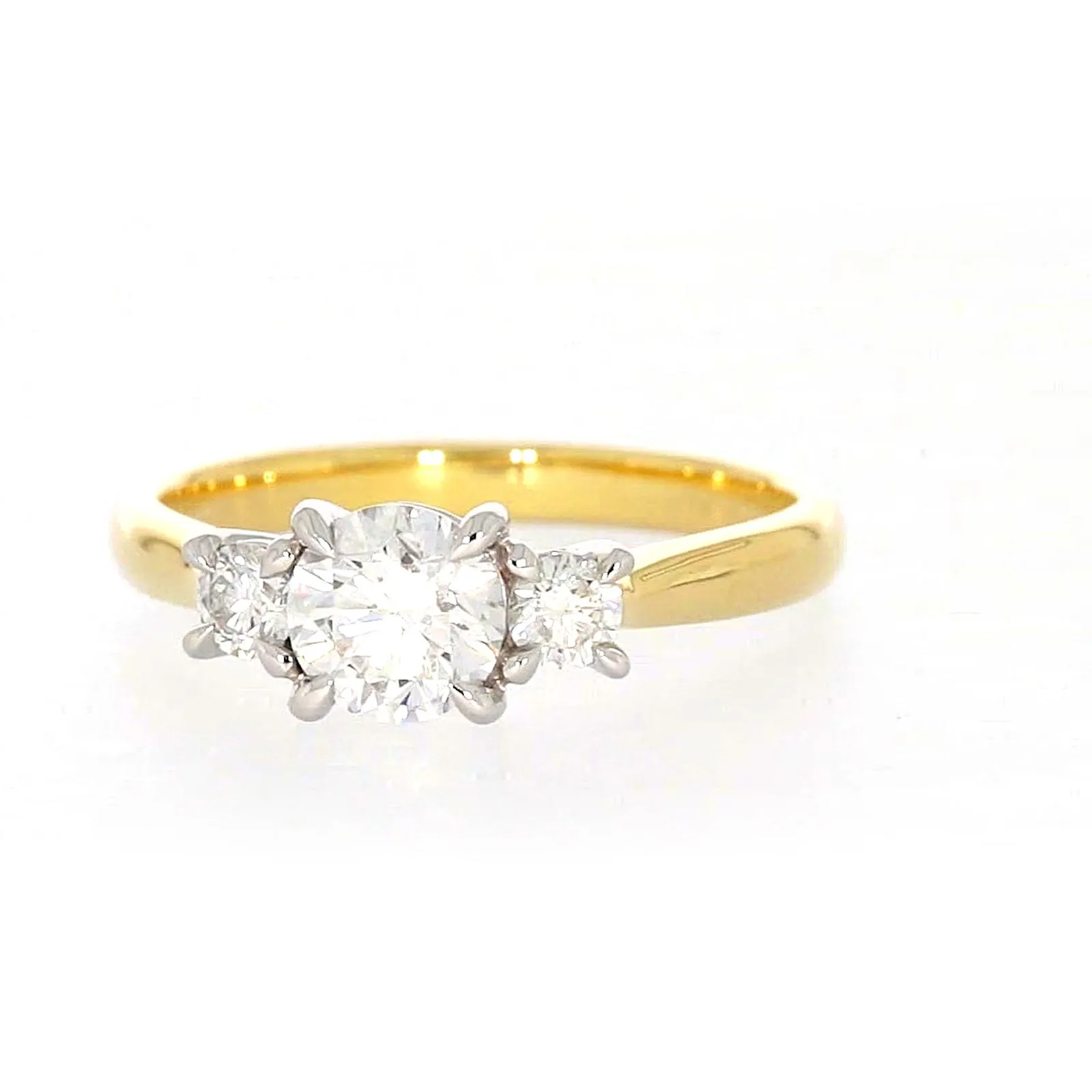 Celebration 18ct Yellow Gold Round Brilliant Cut 1 Carat tw of Certified Lab Grown Diamonds Ring