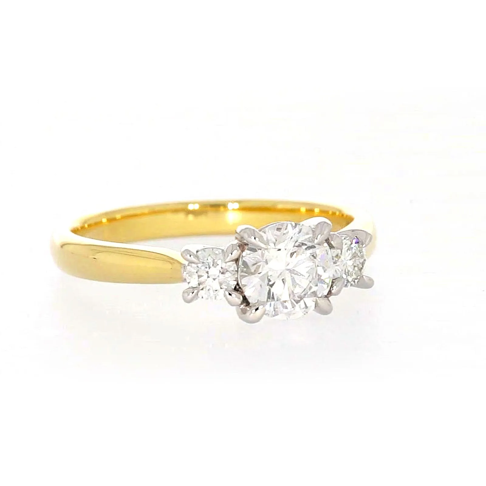 Celebration 18ct Yellow Gold Round Brilliant Cut 1 Carat tw of Certified Lab Grown Diamonds Ring