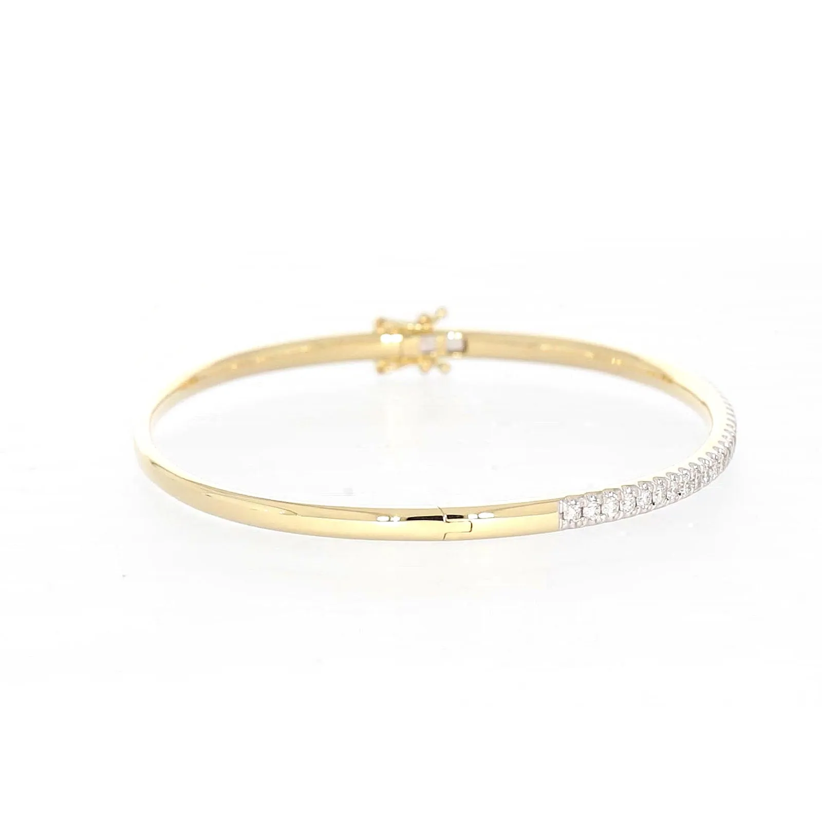 Celebration 9ct Yellow Gold Round Brilliant Cut 1 Carat tw of Lab Grown Diamonds Bangle