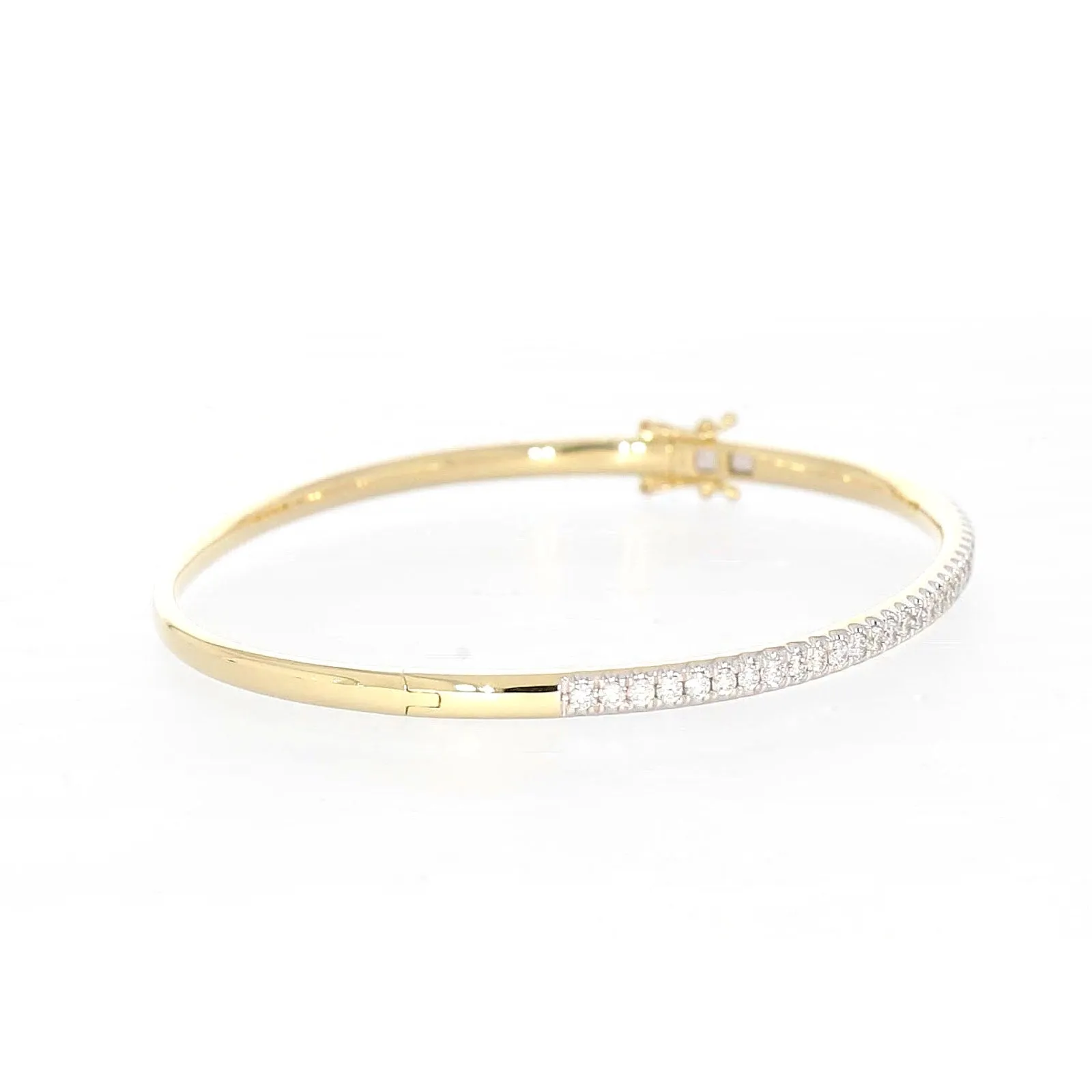 Celebration 9ct Yellow Gold Round Brilliant Cut 1 Carat tw of Lab Grown Diamonds Bangle