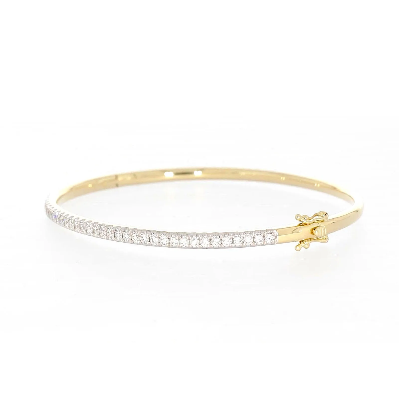 Celebration 9ct Yellow Gold Round Brilliant Cut 1 Carat tw of Lab Grown Diamonds Bangle