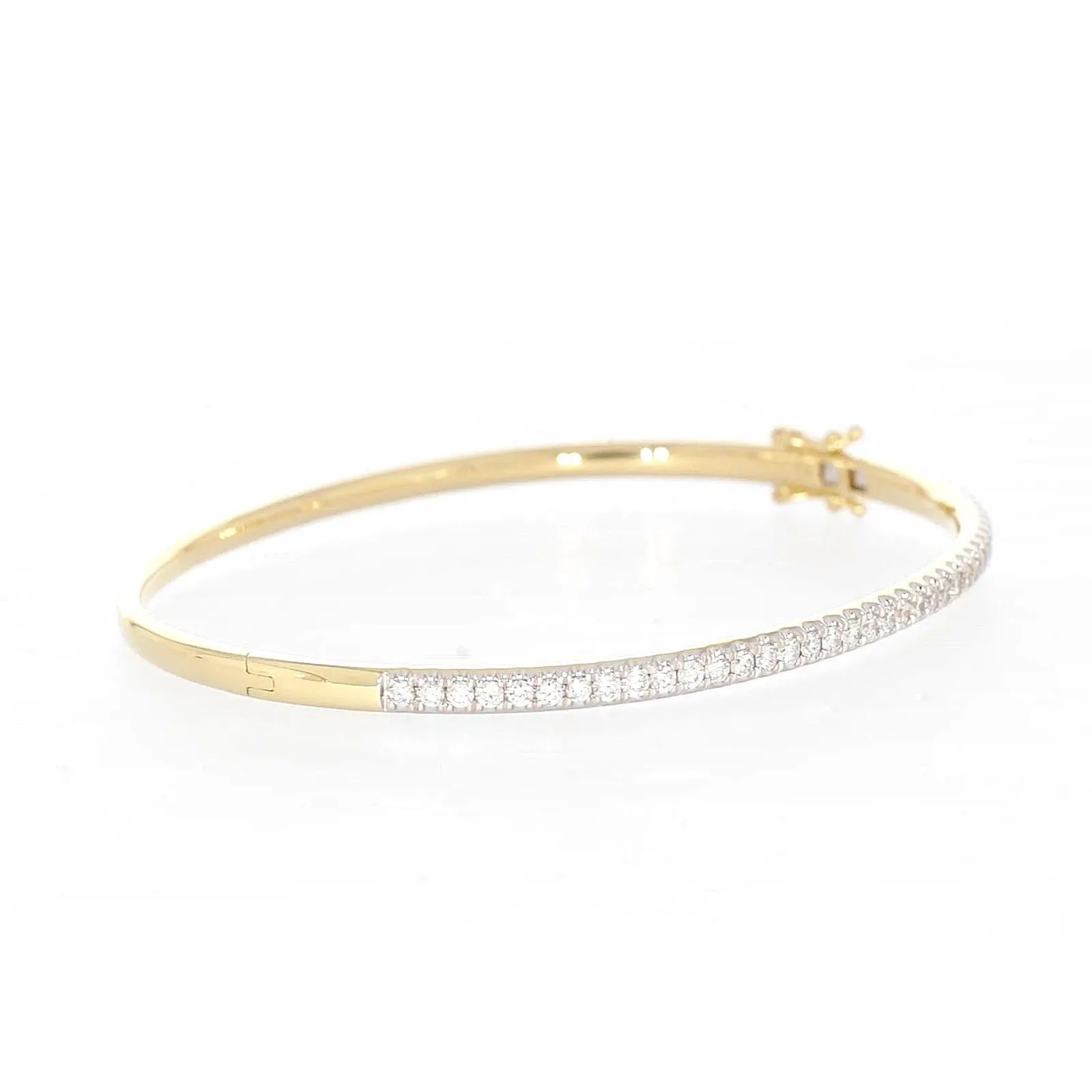 Celebration 9ct Yellow Gold Round Brilliant Cut 1 Carat tw of Lab Grown Diamonds Bangle