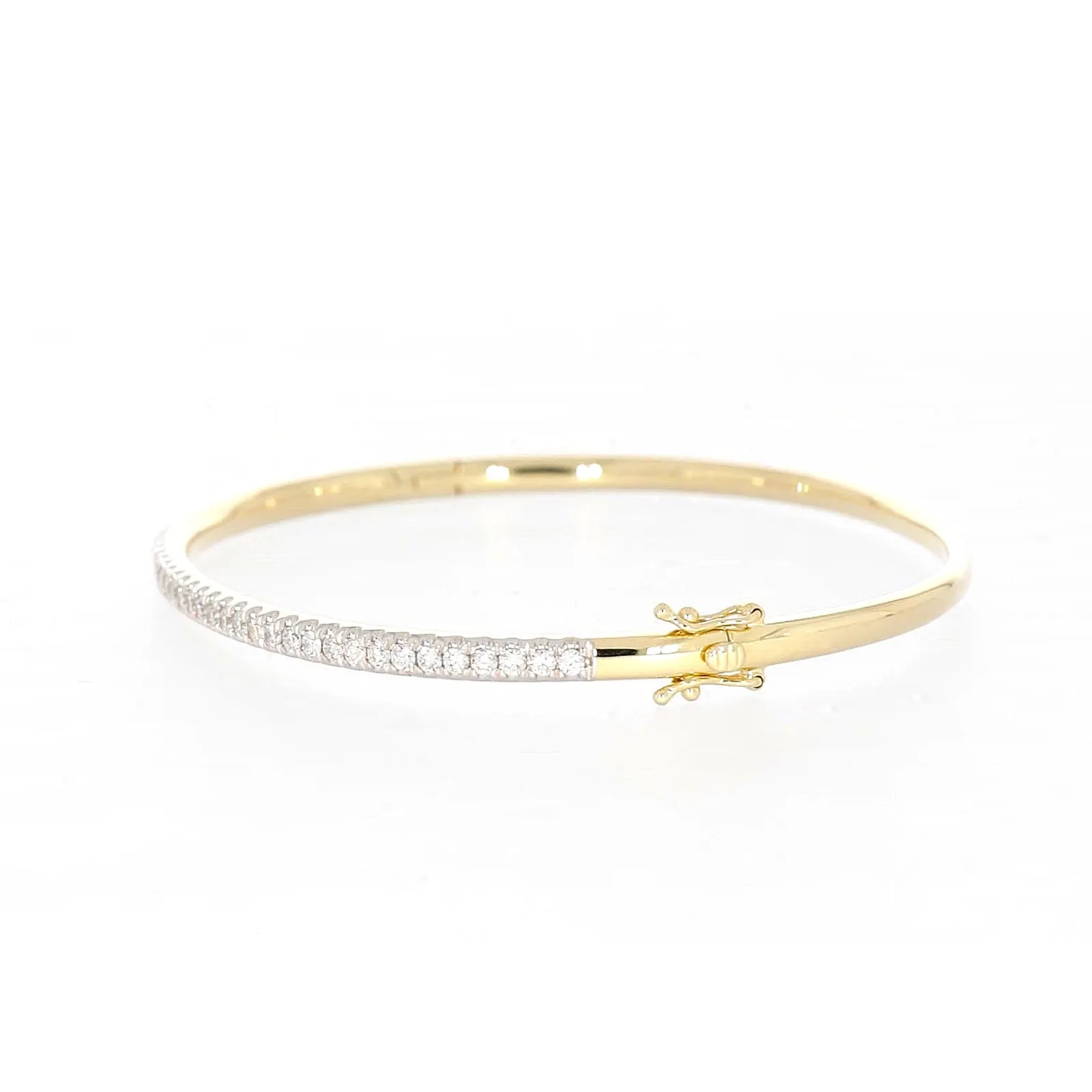 Celebration 9ct Yellow Gold Round Brilliant Cut 1 Carat tw of Lab Grown Diamonds Bangle