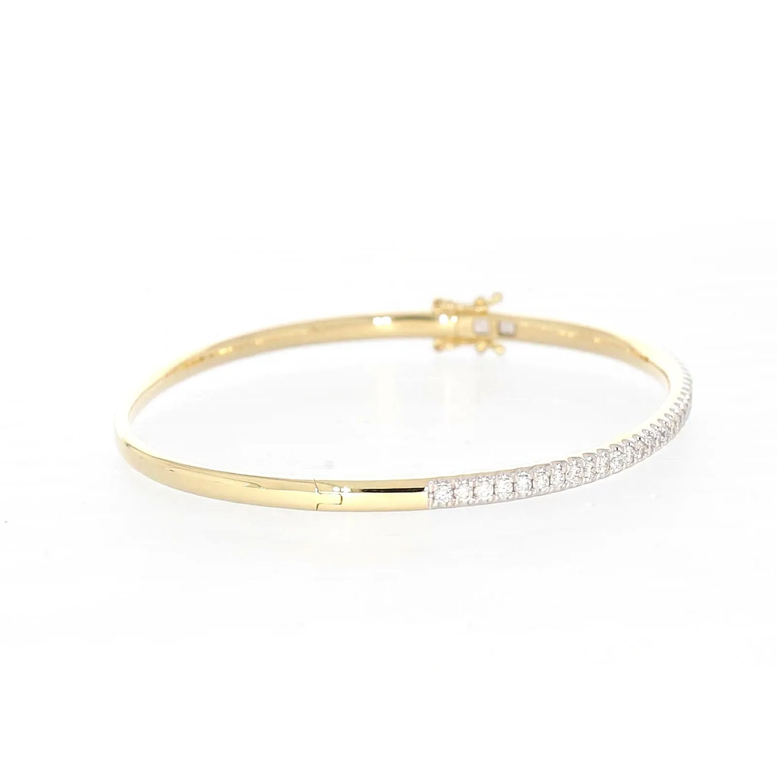 Celebration 9ct Yellow Gold Round Brilliant Cut 1 Carat tw of Lab Grown Diamonds Bangle