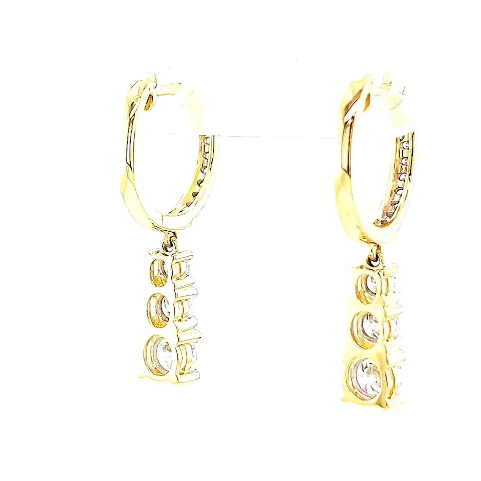 Celebration 9ct Yellow Gold Round Brilliant Cut 1 Carat tw of Lab Grown Diamonds Drop Earrings