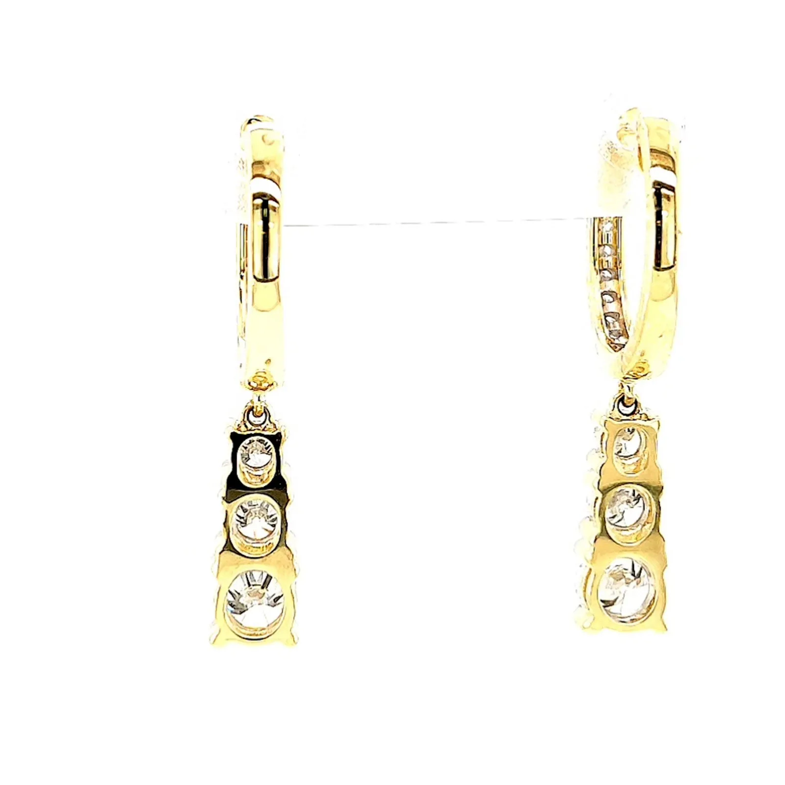 Celebration 9ct Yellow Gold Round Brilliant Cut 1 Carat tw of Lab Grown Diamonds Drop Earrings