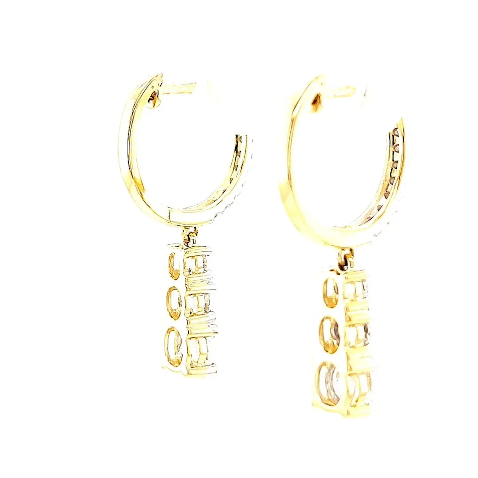 Celebration 9ct Yellow Gold Round Brilliant Cut 1 Carat tw of Lab Grown Diamonds Drop Earrings