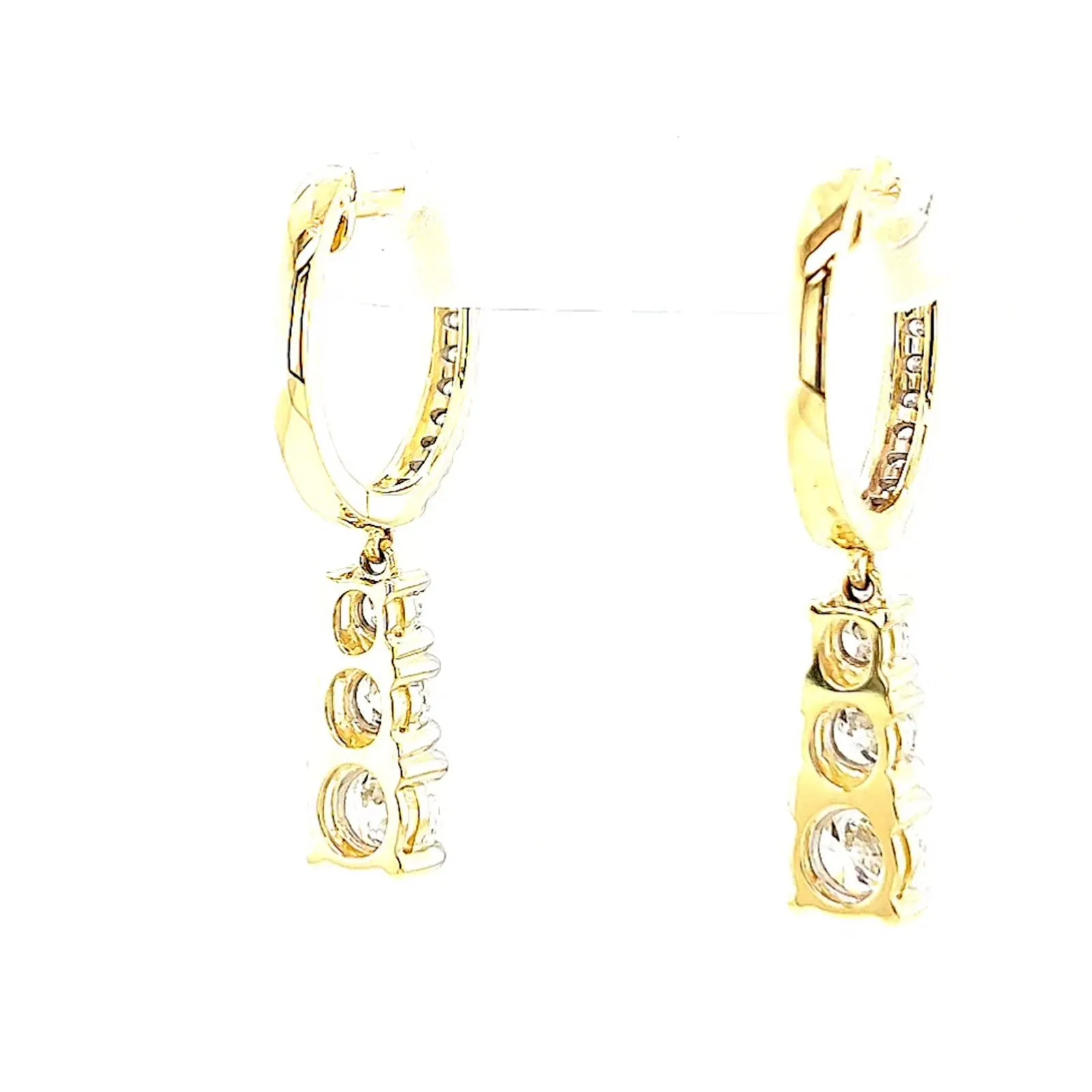 Celebration 9ct Yellow Gold Round Brilliant Cut 1 Carat tw of Lab Grown Diamonds Drop Earrings