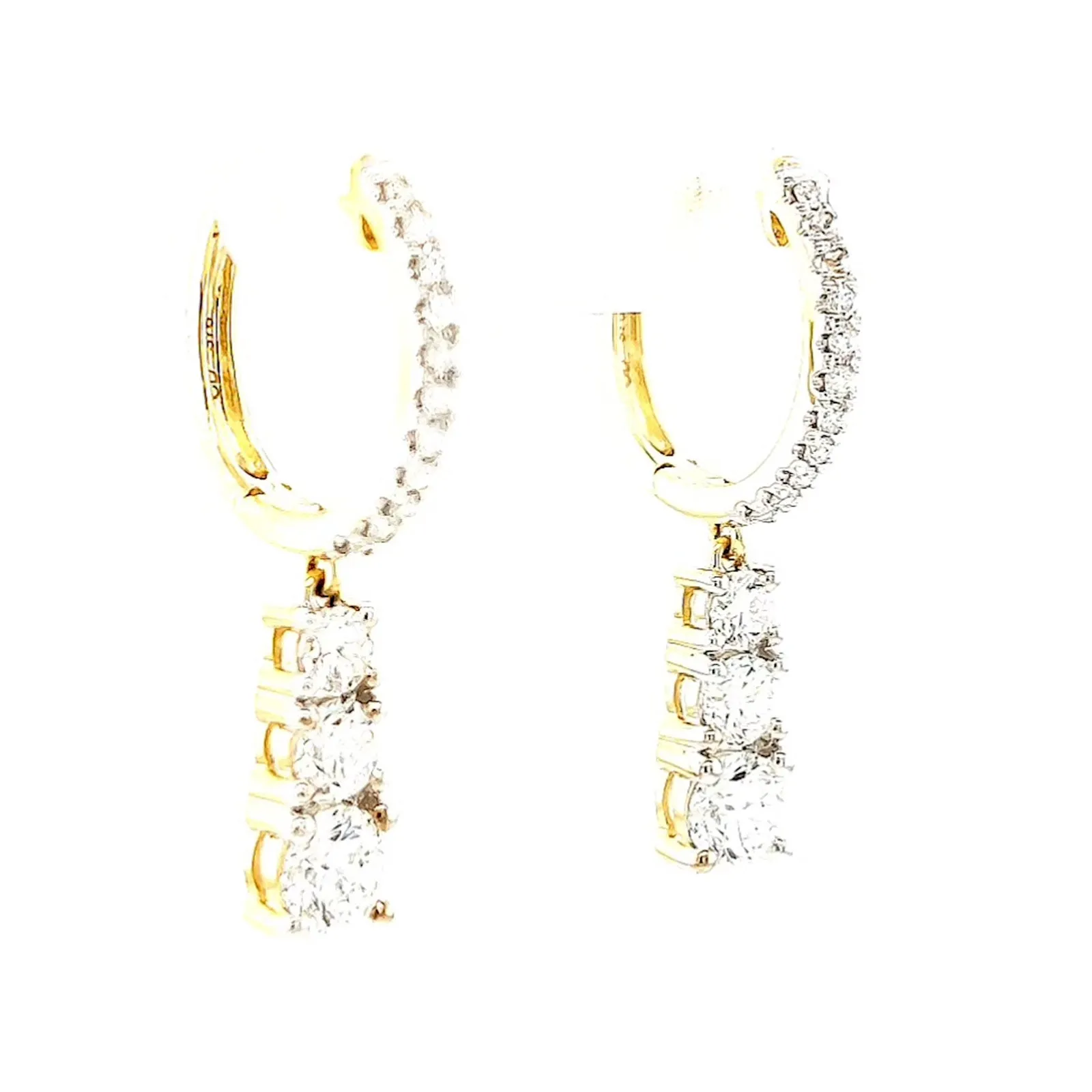 Celebration 9ct Yellow Gold Round Brilliant Cut 1 Carat tw of Lab Grown Diamonds Drop Earrings