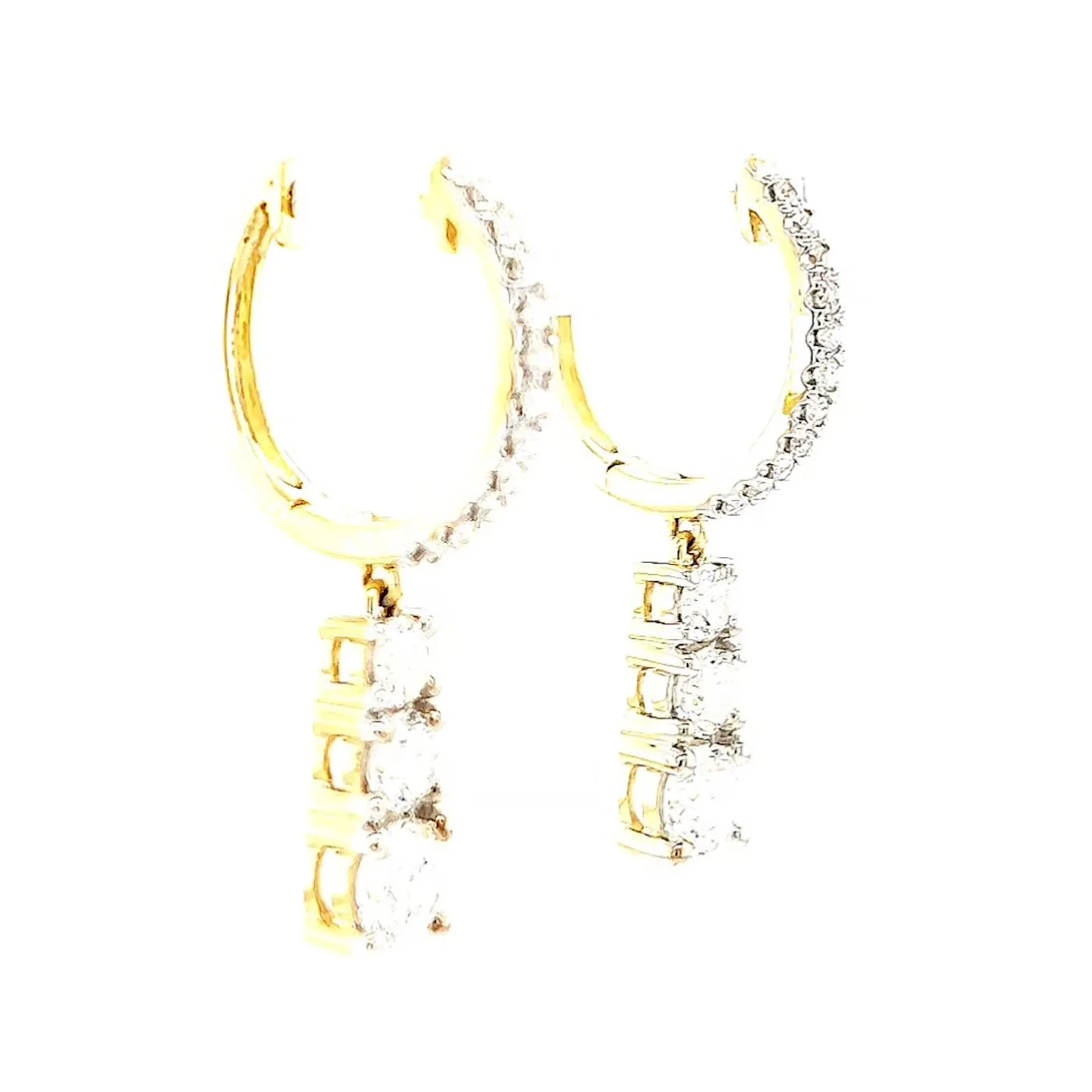 Celebration 9ct Yellow Gold Round Brilliant Cut 1 Carat tw of Lab Grown Diamonds Drop Earrings