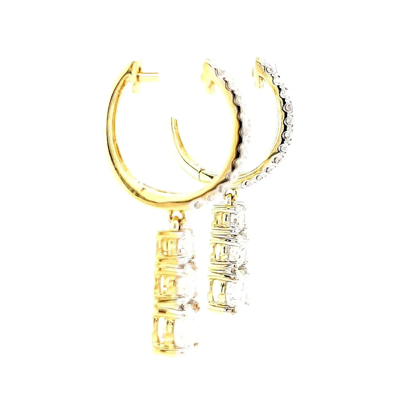 Celebration 9ct Yellow Gold Round Brilliant Cut 1 Carat tw of Lab Grown Diamonds Drop Earrings