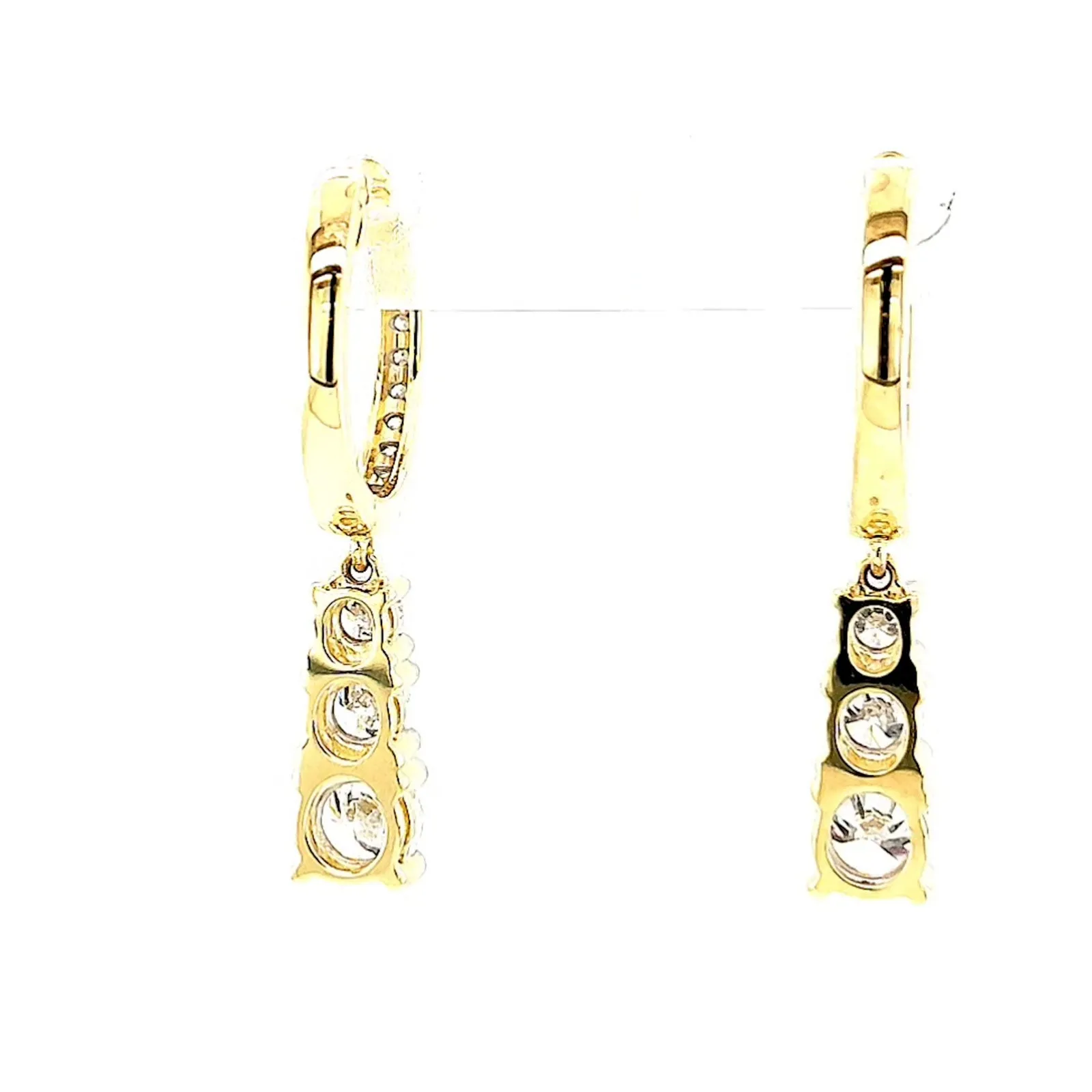 Celebration 9ct Yellow Gold Round Brilliant Cut 1 Carat tw of Lab Grown Diamonds Drop Earrings