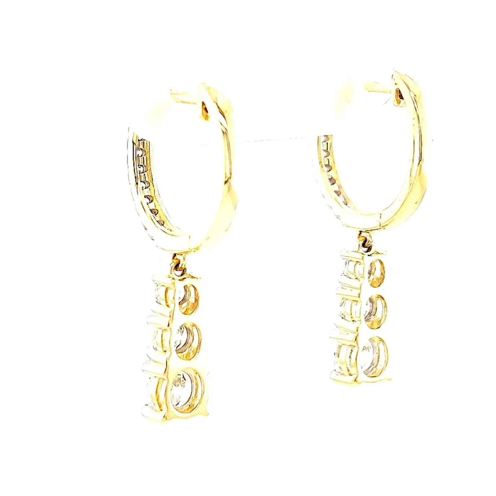 Celebration 9ct Yellow Gold Round Brilliant Cut 1 Carat tw of Lab Grown Diamonds Drop Earrings