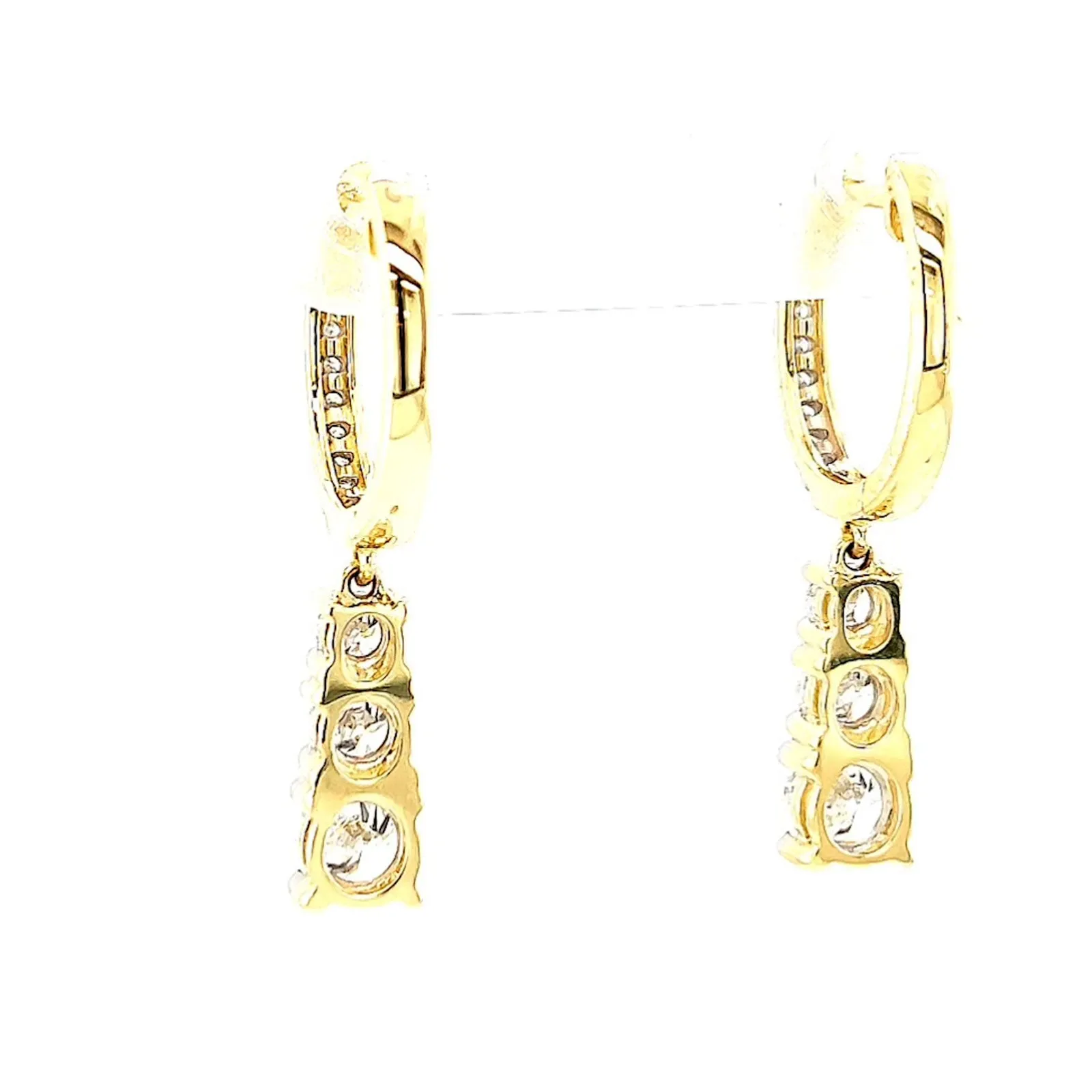 Celebration 9ct Yellow Gold Round Brilliant Cut 1 Carat tw of Lab Grown Diamonds Drop Earrings