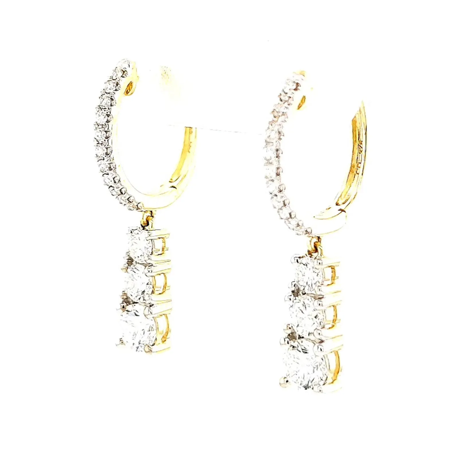 Celebration 9ct Yellow Gold Round Brilliant Cut 1 Carat tw of Lab Grown Diamonds Drop Earrings