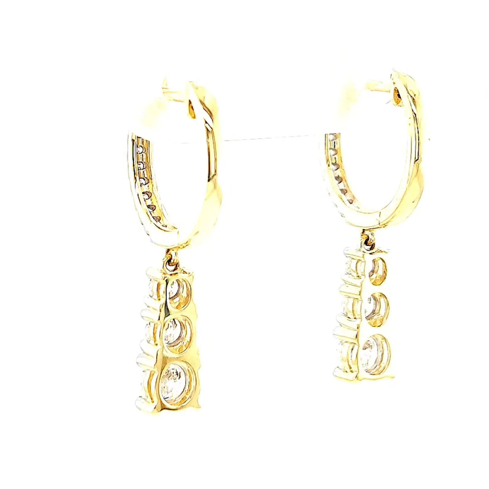 Celebration 9ct Yellow Gold Round Brilliant Cut 1 Carat tw of Lab Grown Diamonds Drop Earrings