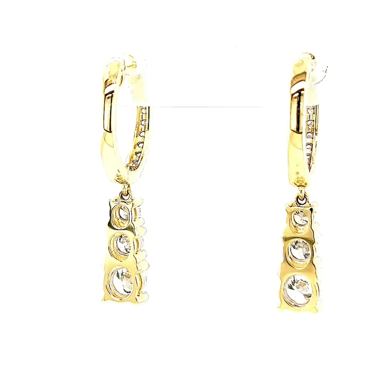 Celebration 9ct Yellow Gold Round Brilliant Cut 1 Carat tw of Lab Grown Diamonds Drop Earrings