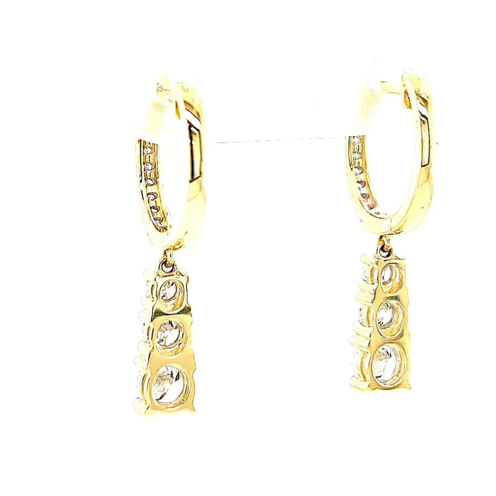 Celebration 9ct Yellow Gold Round Brilliant Cut 1 Carat tw of Lab Grown Diamonds Drop Earrings