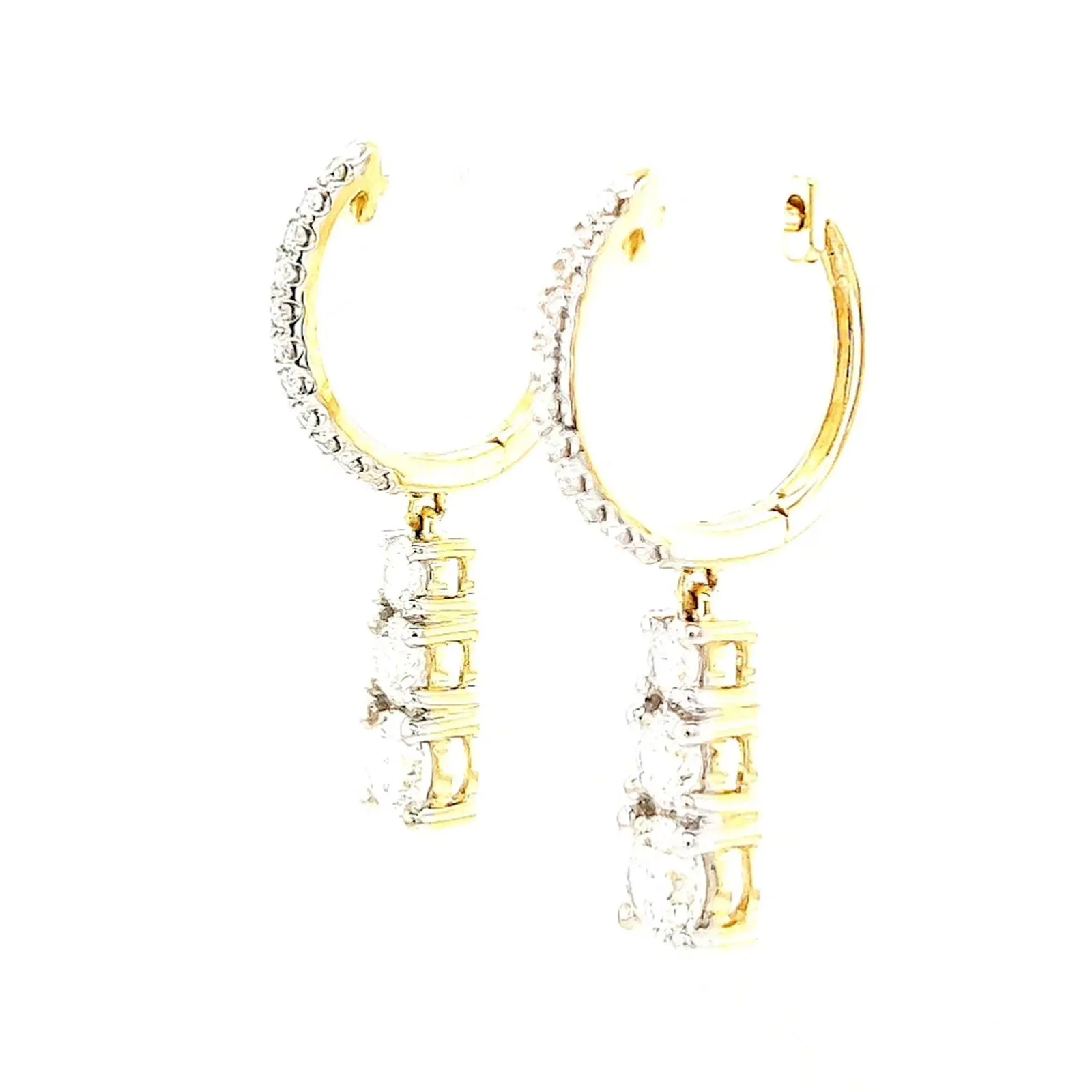 Celebration 9ct Yellow Gold Round Brilliant Cut 1 Carat tw of Lab Grown Diamonds Drop Earrings