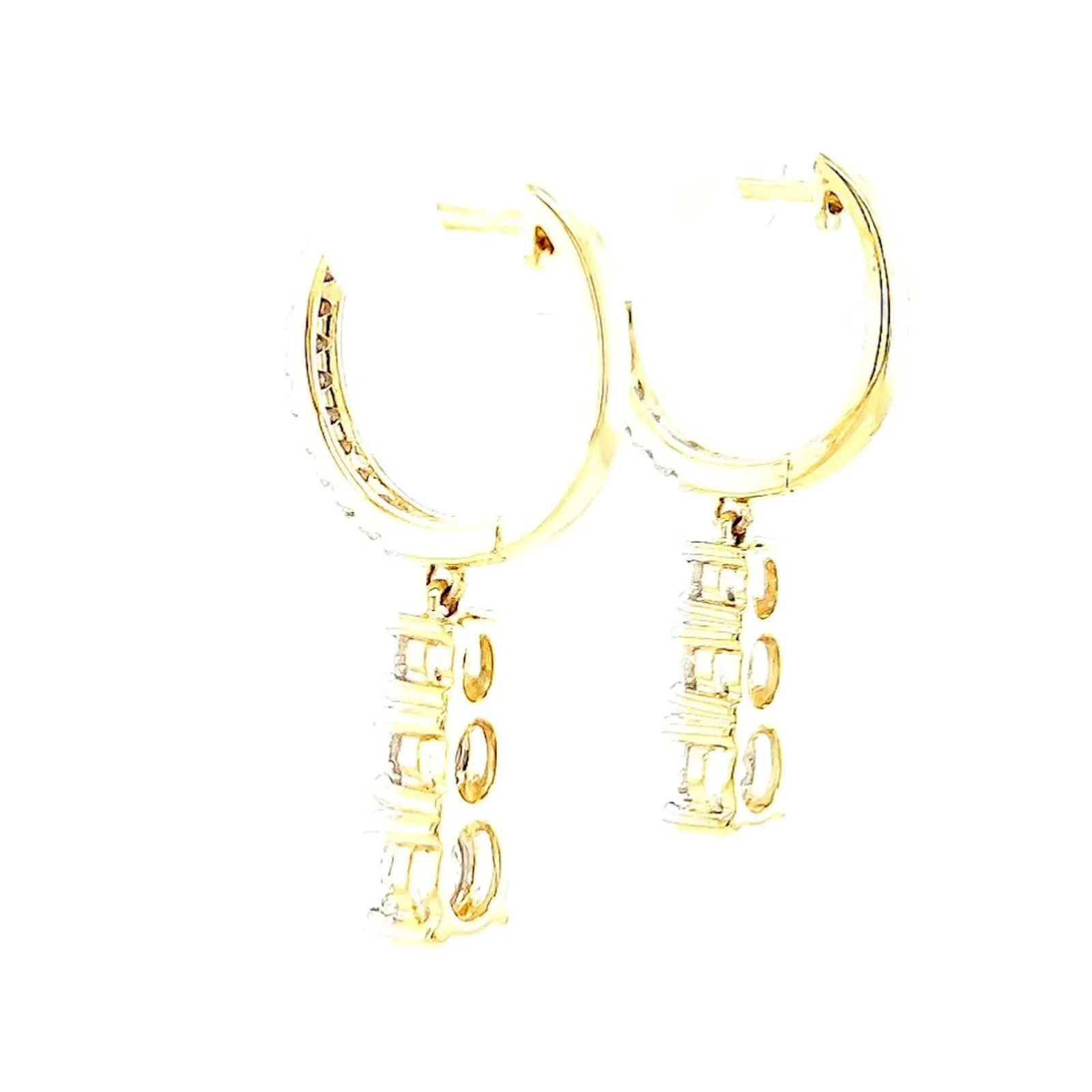 Celebration 9ct Yellow Gold Round Brilliant Cut 1 Carat tw of Lab Grown Diamonds Drop Earrings