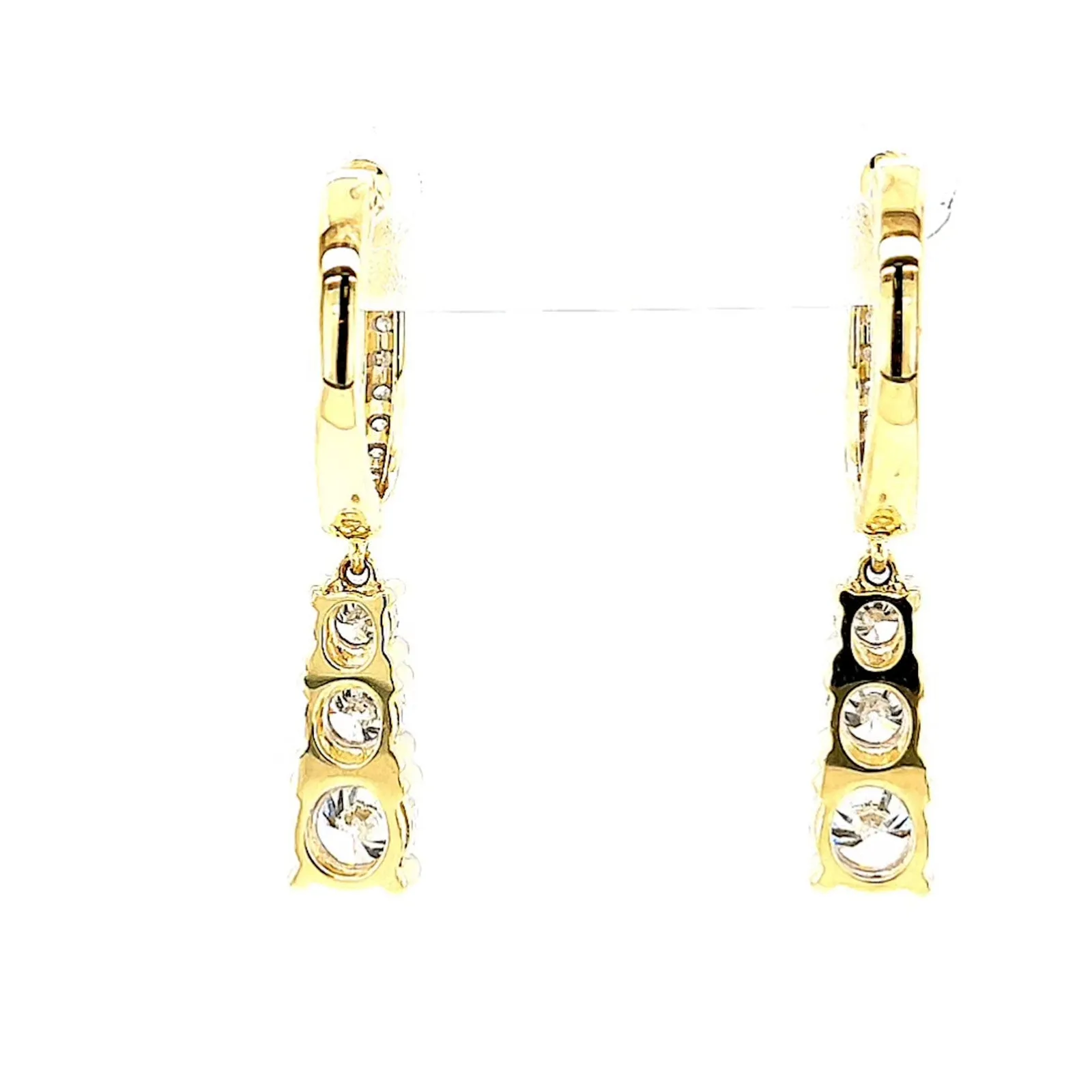 Celebration 9ct Yellow Gold Round Brilliant Cut 1 Carat tw of Lab Grown Diamonds Drop Earrings