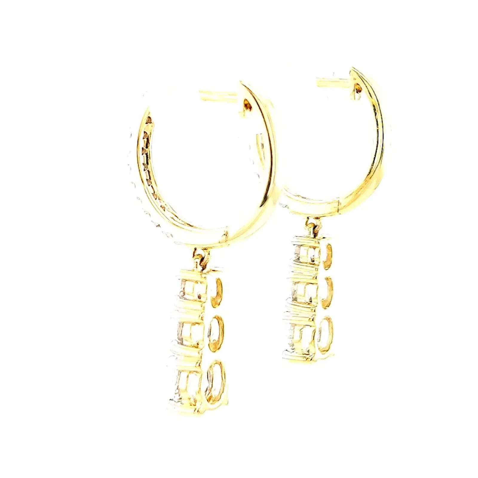 Celebration 9ct Yellow Gold Round Brilliant Cut 1 Carat tw of Lab Grown Diamonds Drop Earrings