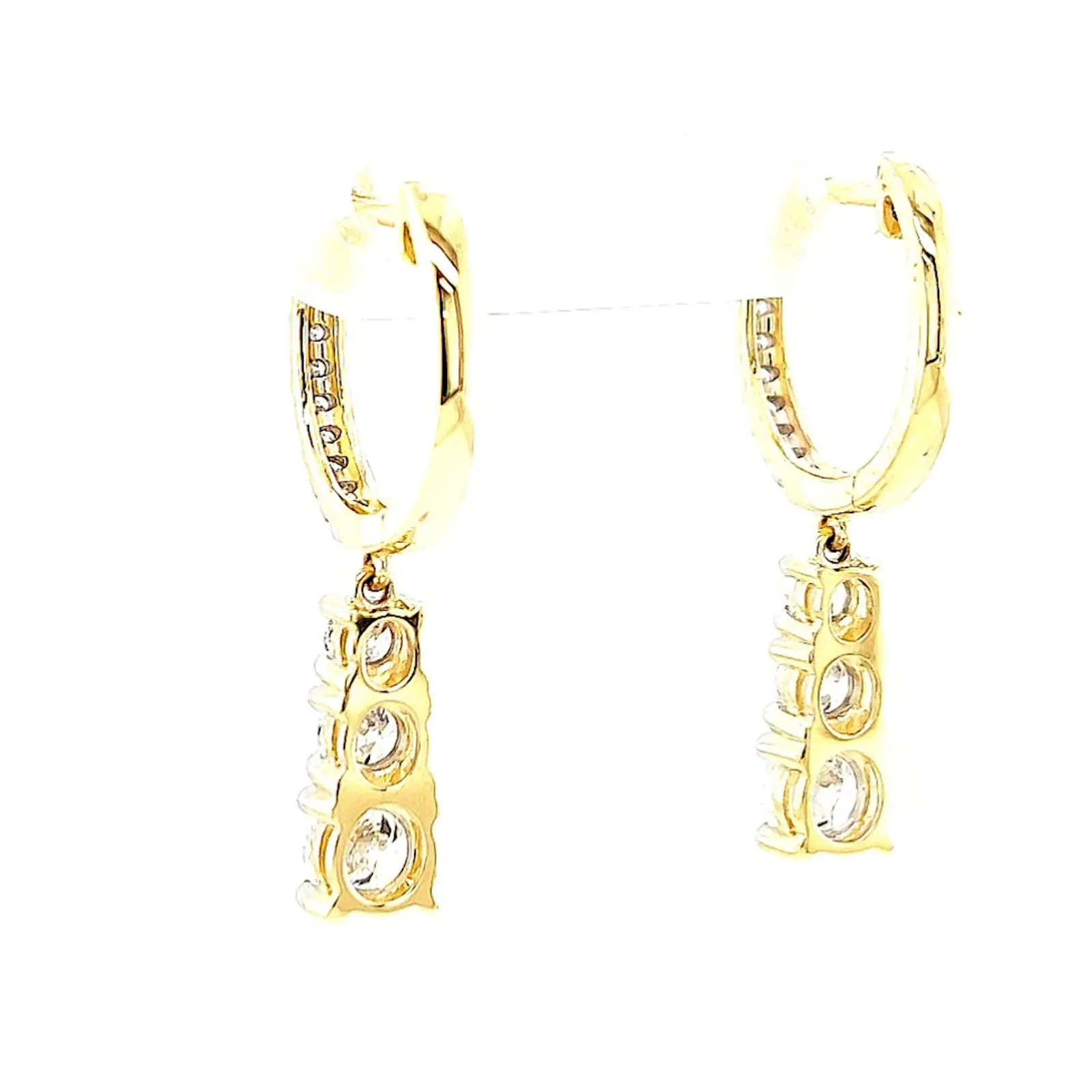 Celebration 9ct Yellow Gold Round Brilliant Cut 1 Carat tw of Lab Grown Diamonds Drop Earrings