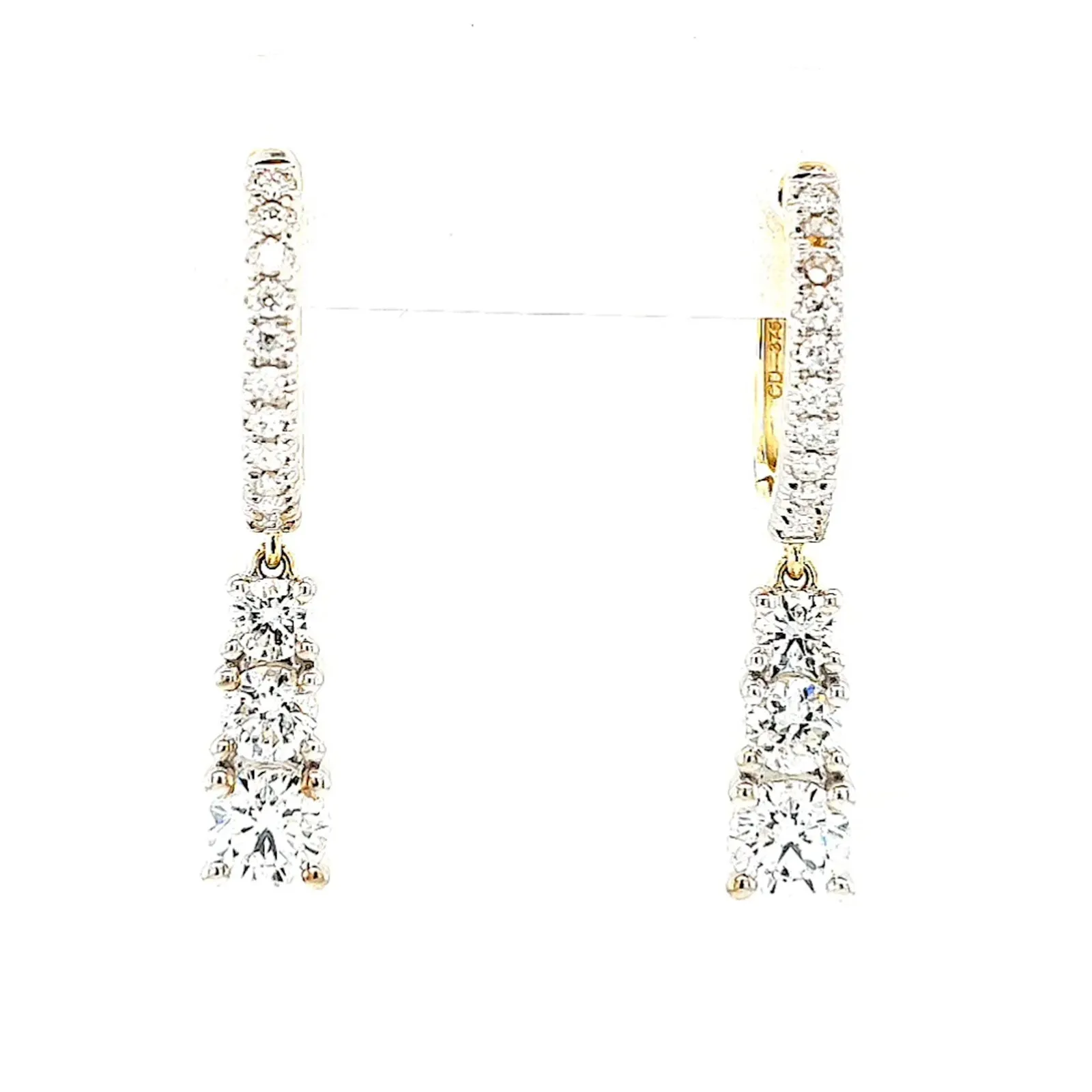 Celebration 9ct Yellow Gold Round Brilliant Cut 1 Carat tw of Lab Grown Diamonds Drop Earrings