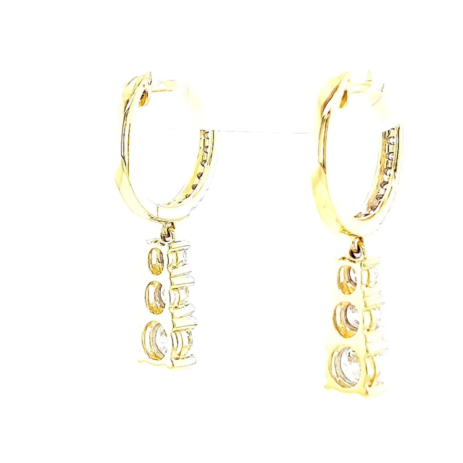 Celebration 9ct Yellow Gold Round Brilliant Cut 1 Carat tw of Lab Grown Diamonds Drop Earrings