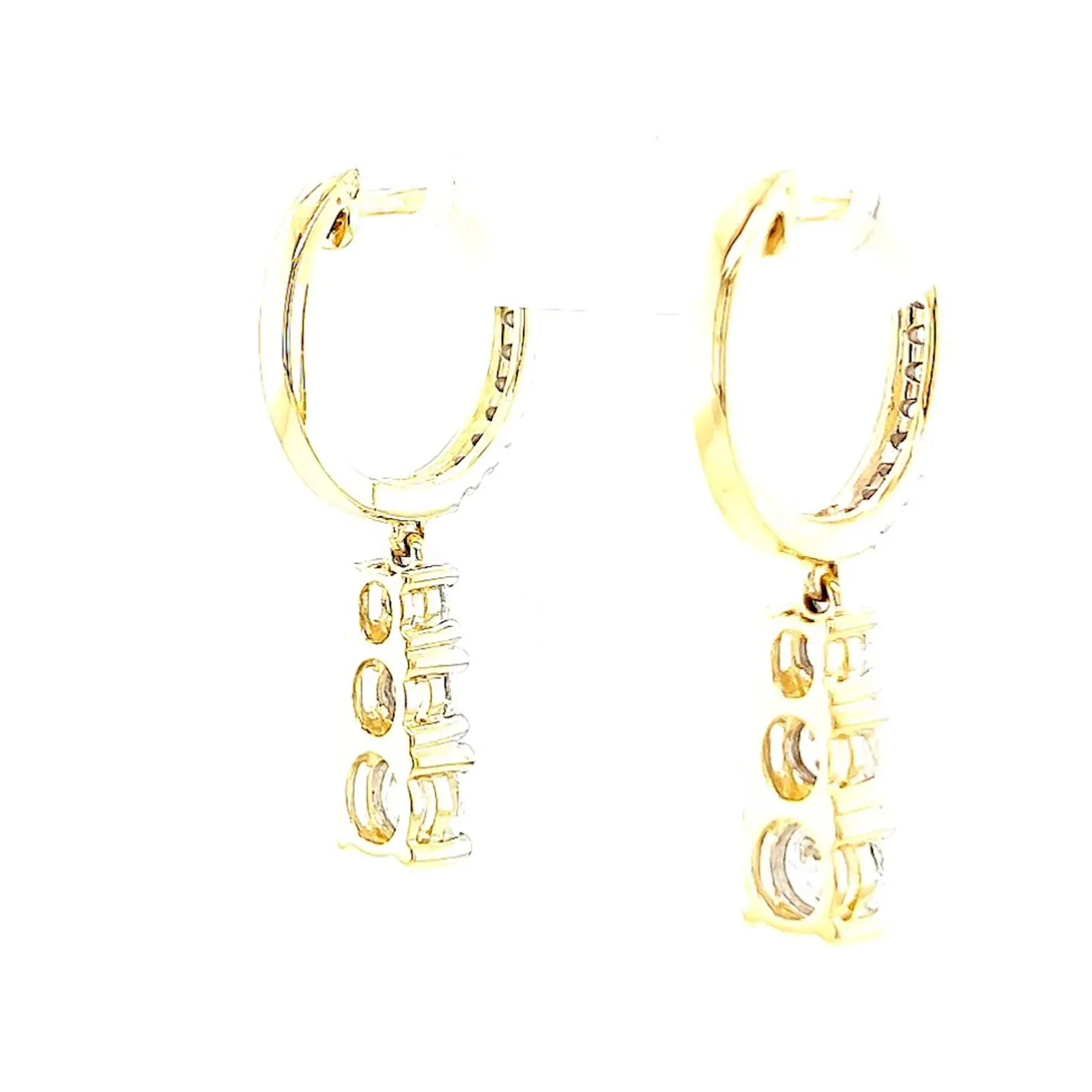 Celebration 9ct Yellow Gold Round Brilliant Cut 1 Carat tw of Lab Grown Diamonds Drop Earrings