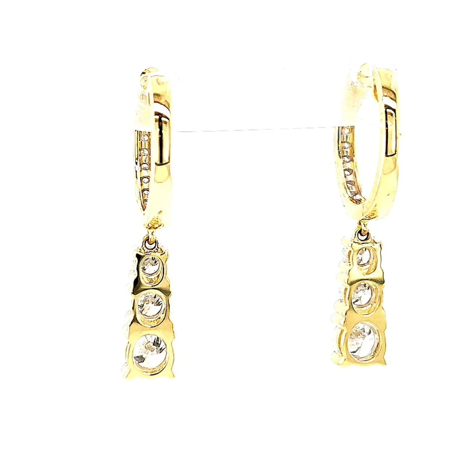 Celebration 9ct Yellow Gold Round Brilliant Cut 1 Carat tw of Lab Grown Diamonds Drop Earrings