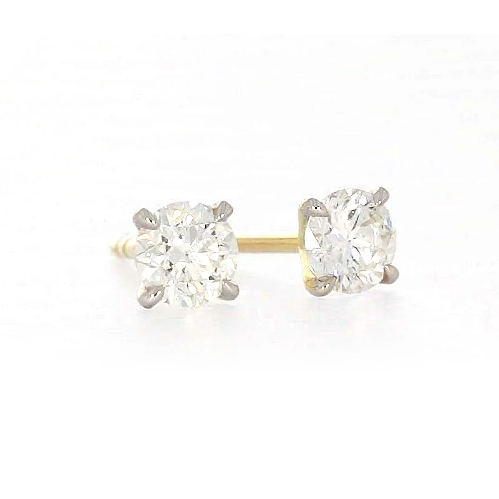 Celebration 9ct Yellow Gold Round Brilliant Cut 1/2 CARAT tw of Lab Grown Diamonds Stud Earrings