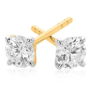 Celebration 9ct Yellow Gold Round Brilliant Cut 1/2 CARAT tw of Lab Grown Diamonds Stud Earrings