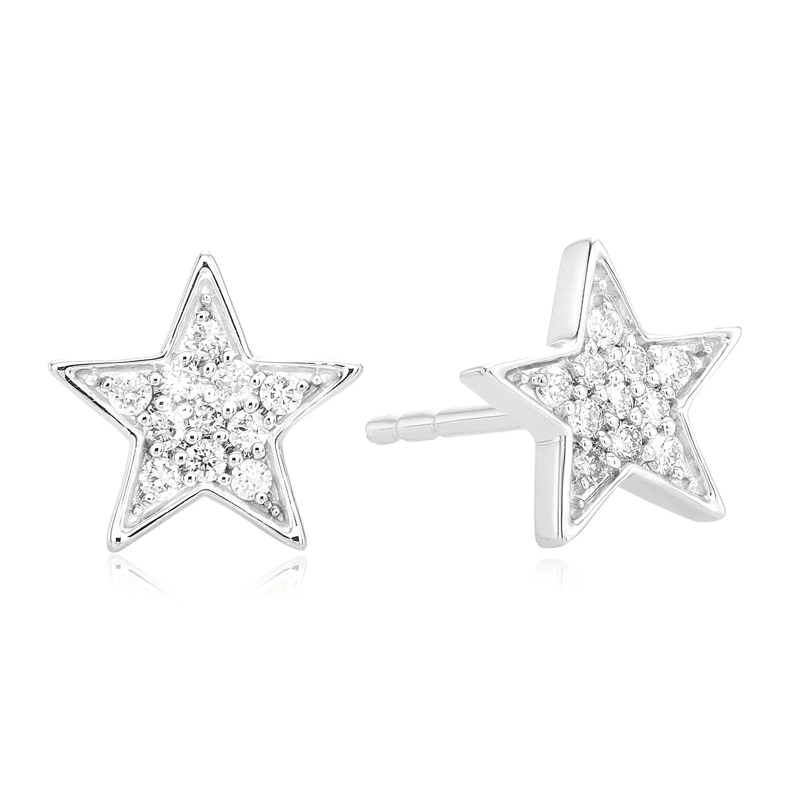 Celebration Sterling Silver with Round Brilliant Cut 0.14 CARAT tw of Lab Grown Diamonds Studs