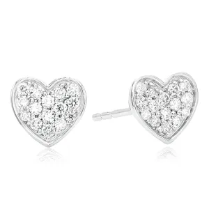 Celebration Sterling Silver with Round Brilliant Cut 1/4 CARAT tw of Lab Grown Diamond Stud Earrings