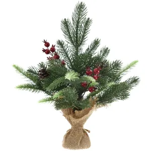 Christmas Faux Pine Tabletop Decoration, 14 Inches, 1 Count