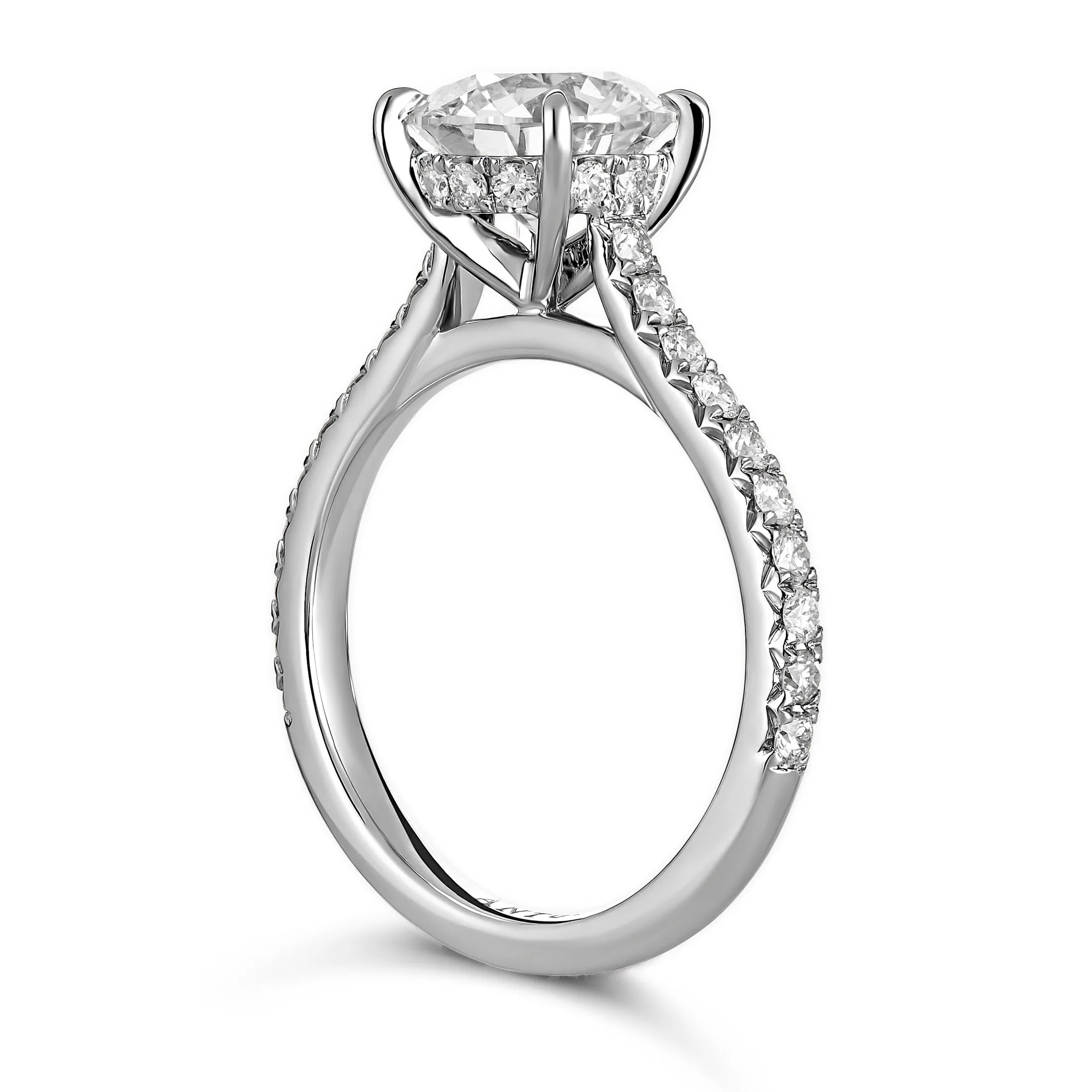 Classic Taylor Round Brilliant Cut Diamond Engagement Ring | 18K White Gold