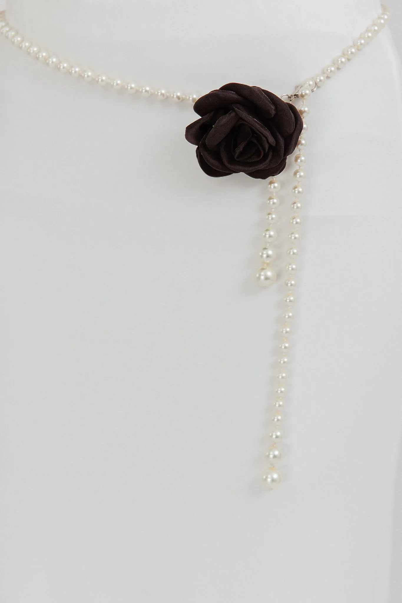 Coco Rose Accent Pearl Belt Black