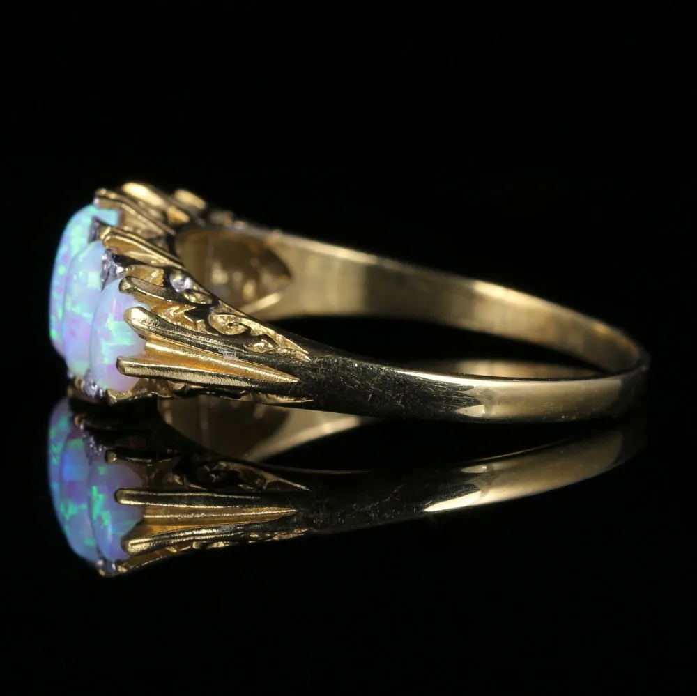 Colourful Opal And Paste Five Stone Ring