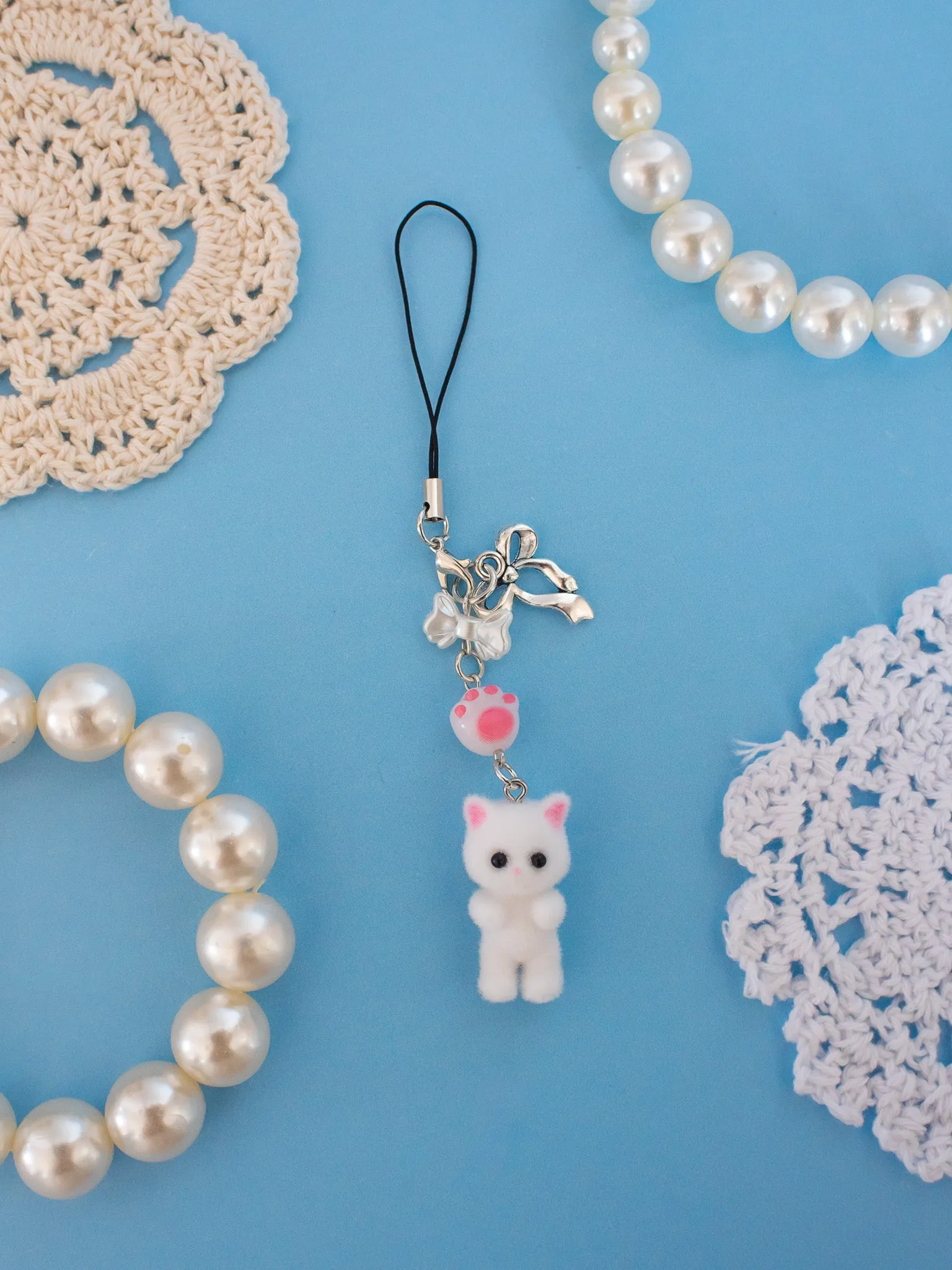 Critter Phone Charm - Coquette Kitty